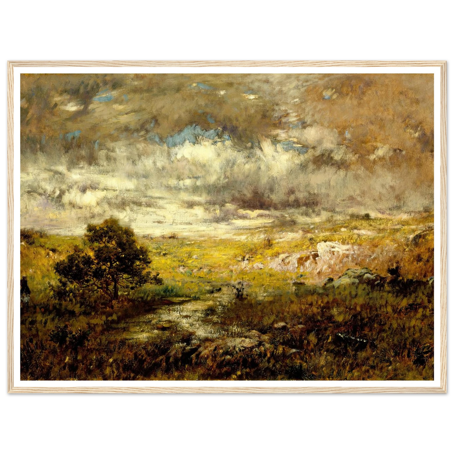 Any Man’s Land (before 1880) Art Print | Alexander Helwig Wyant - Framed Poster - 30x40 cm / 12x16″ - Black frame