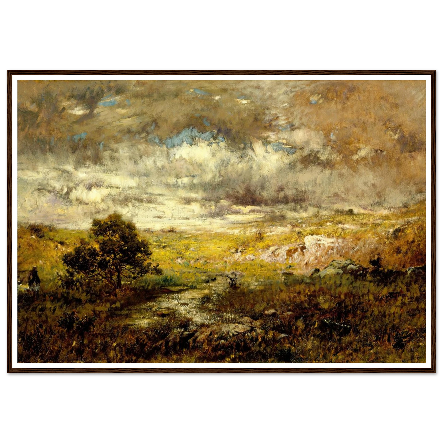 Any Man’s Land (before 1880) Art Print | Alexander Helwig Wyant - Framed Poster - 30x40 cm / 12x16″ - Black frame