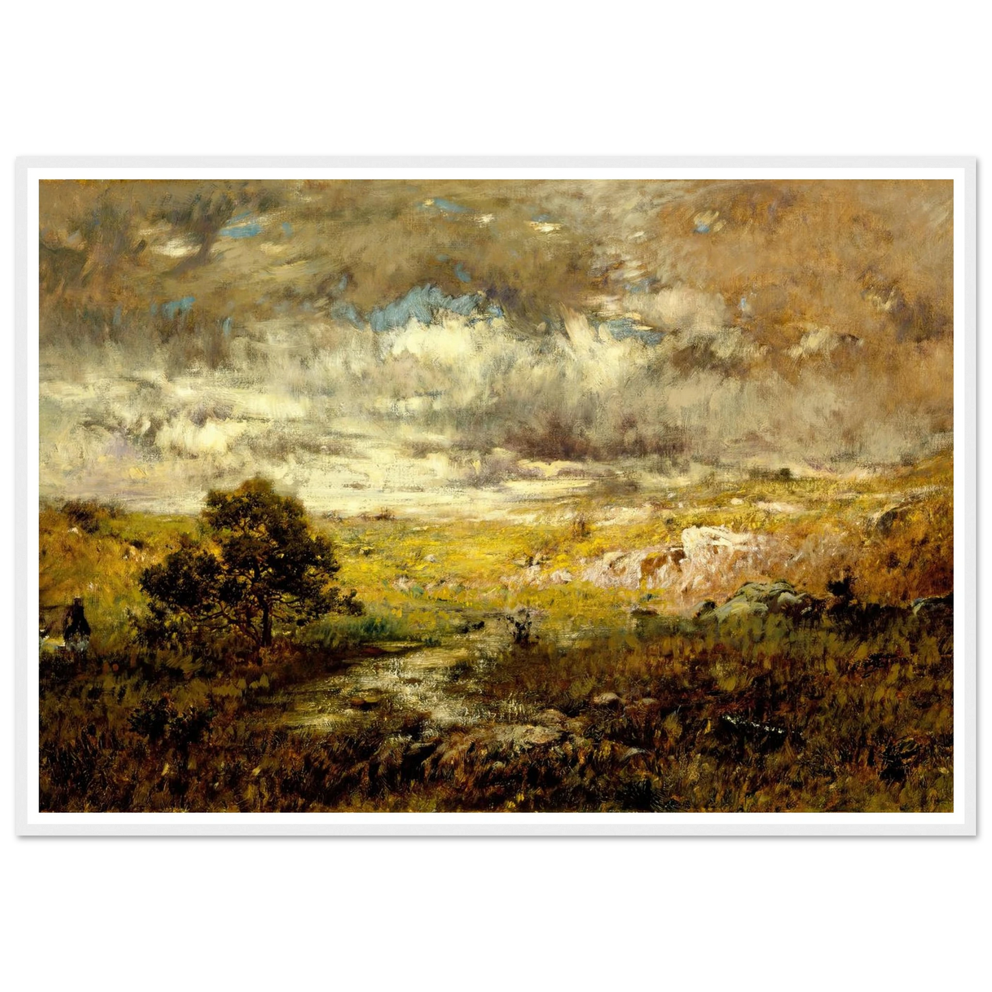 Any Man’s Land (before 1880) Art Print | Alexander Helwig Wyant - Framed Poster - 30x40 cm / 12x16″ - Black frame
