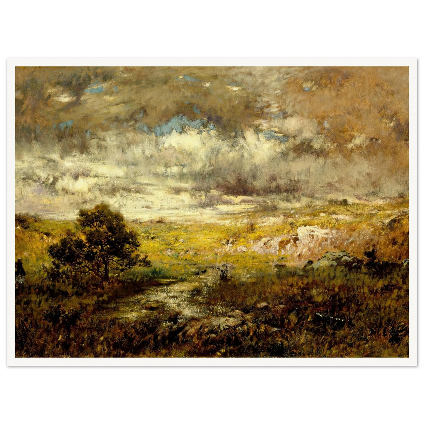 Any Man’s Land (before 1880) Art Print | Alexander Helwig Wyant - Framed Poster - 30x40 cm / 12x16″ - Black frame