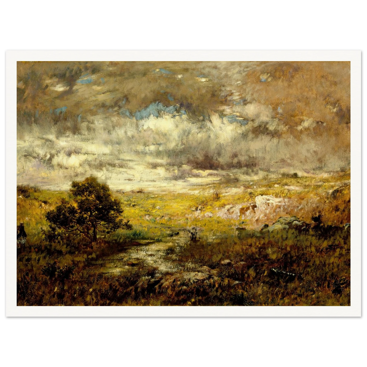 Any Man’s Land (before 1880) Art Print | Alexander Helwig Wyant - Framed Poster - 30x40 cm / 12x16″ - Black frame