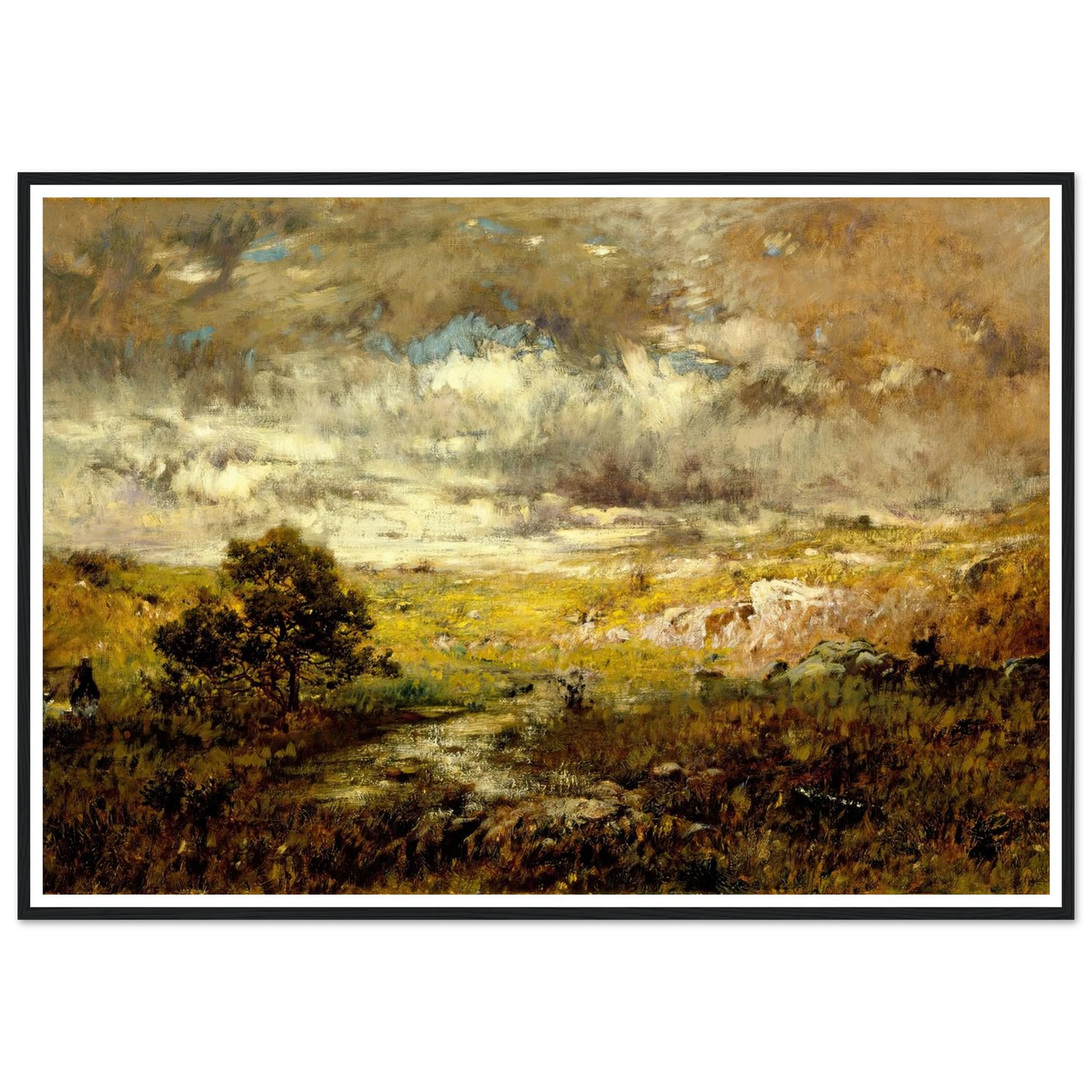 Any Man’s Land (before 1880) Art Print | Alexander Helwig Wyant - Framed Poster - 30x40 cm / 12x16″ - Black frame