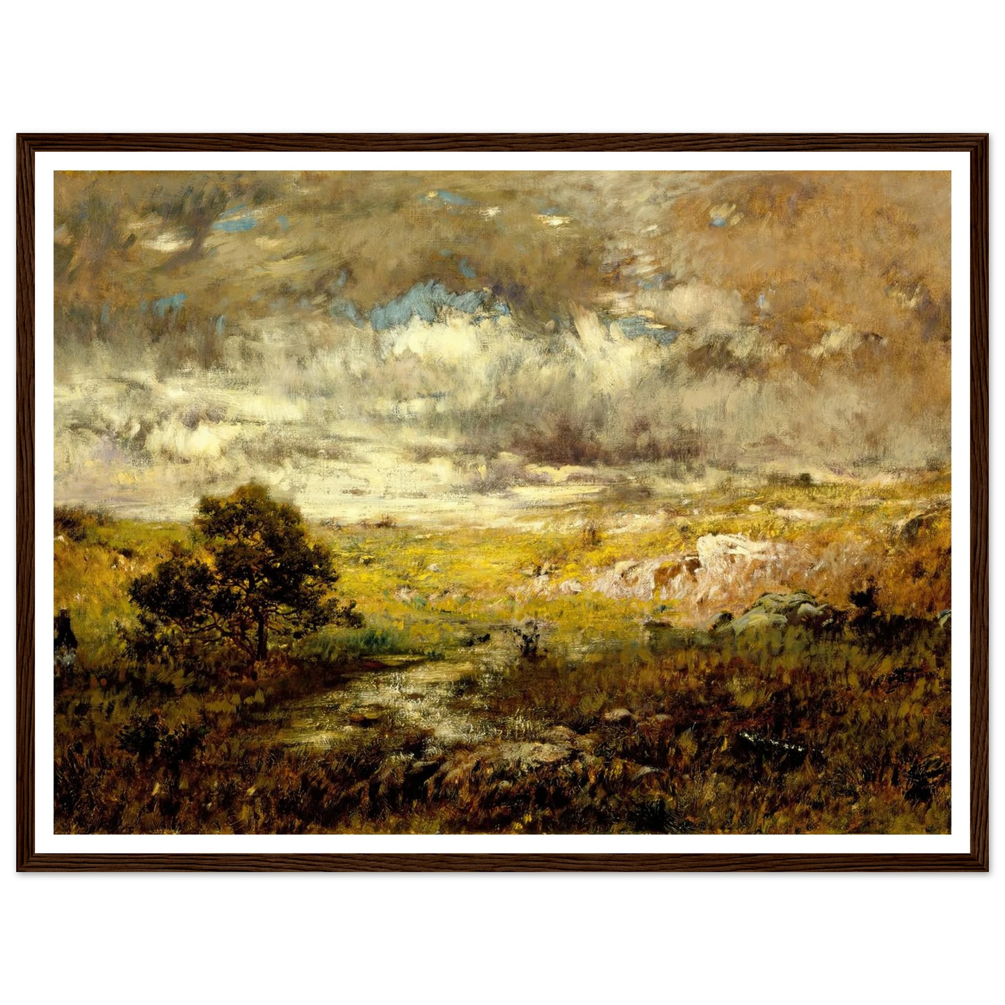 Any Man’s Land (before 1880) Art Print | Alexander Helwig Wyant - Framed Poster - 30x40 cm / 12x16″ - Black frame