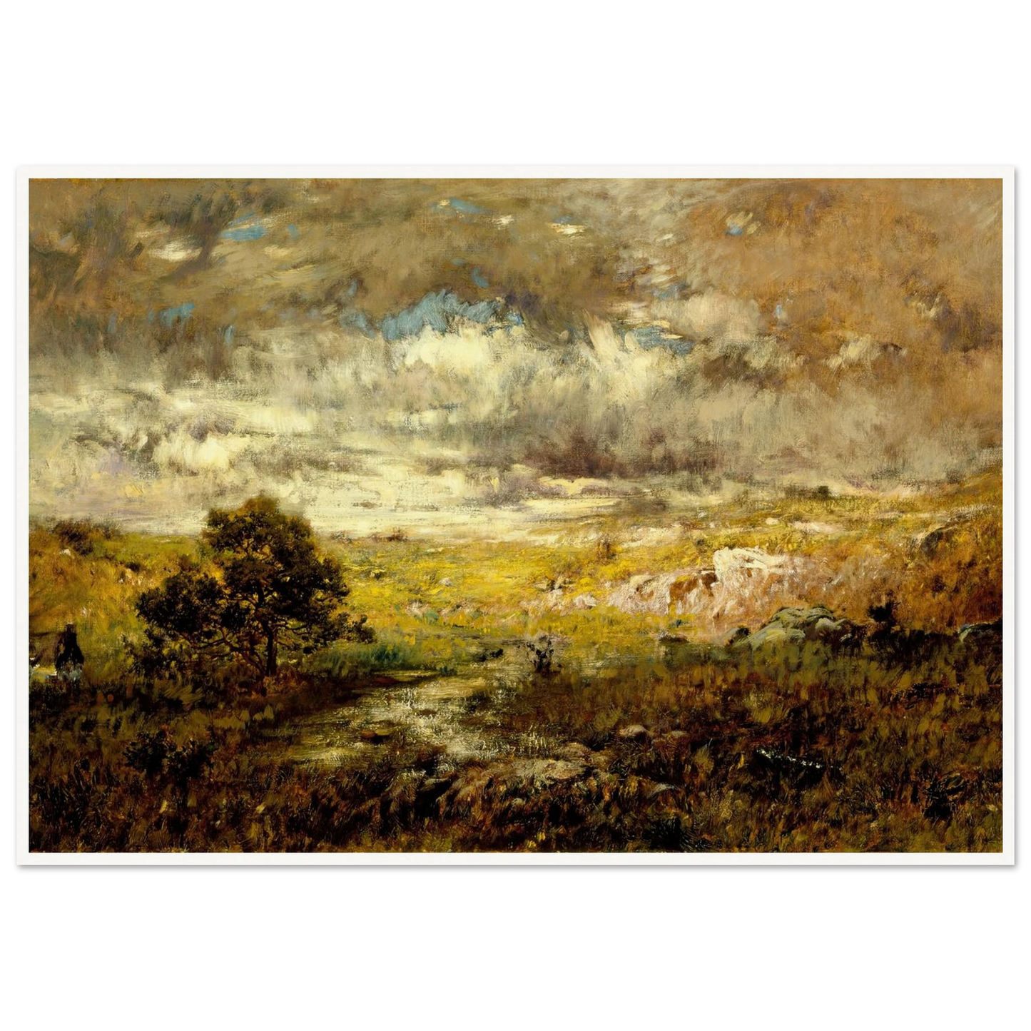 Any Man’s Land (before 1880) Art Print | Alexander Helwig Wyant - Framed Poster - 30x40 cm / 12x16″ - Black frame