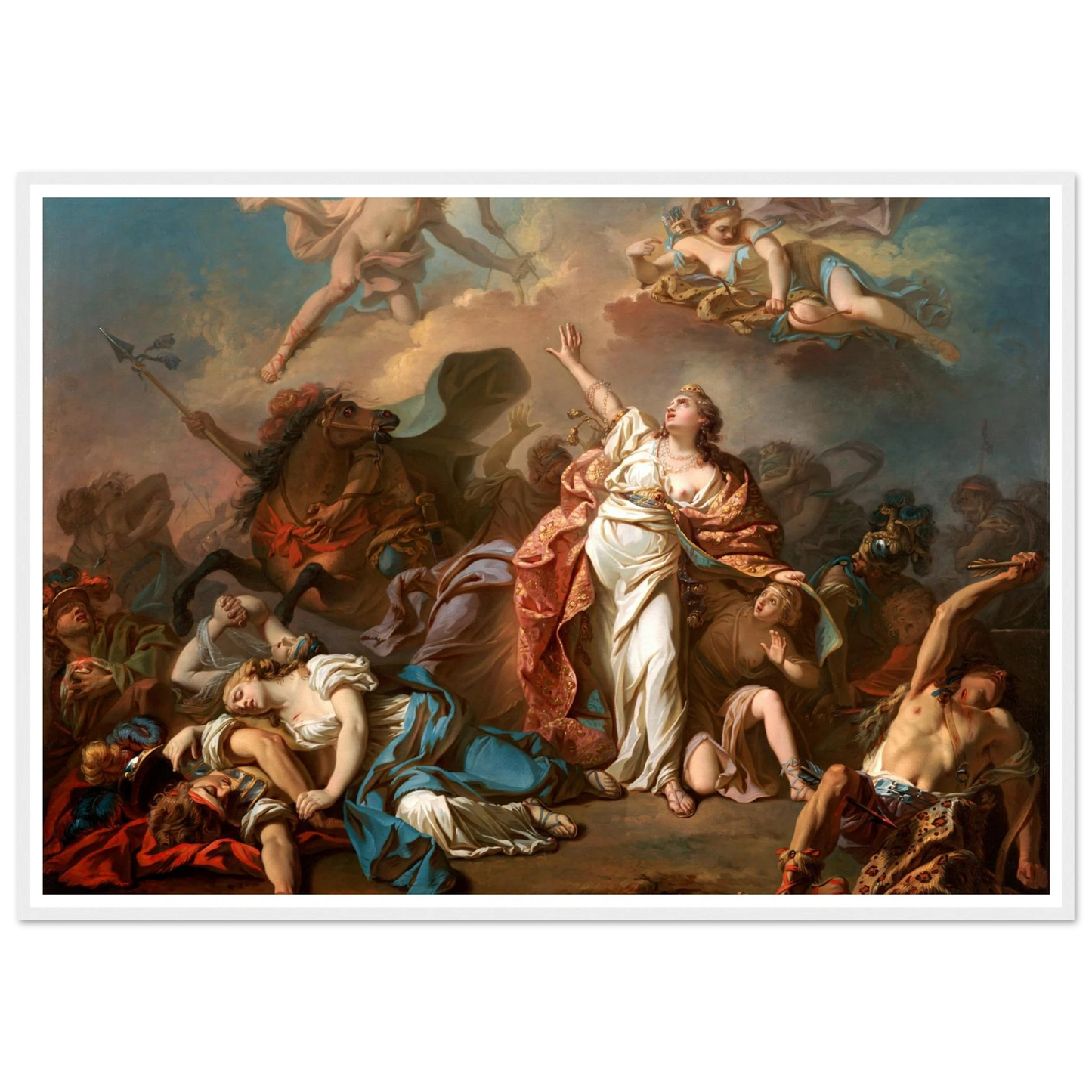 Apollo And Diana Attacking The Children Of Niobe (1772) Art Print | Jacques Louis David - Framed Poster - 30x40 cm / 12x16″ - Black frame