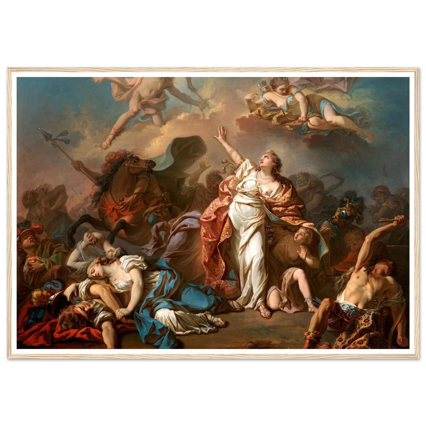 Apollo And Diana Attacking The Children Of Niobe (1772) Art Print | Jacques Louis David - Framed Poster - 30x40 cm / 12x16″ - Black frame