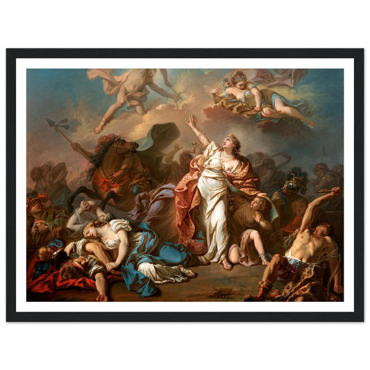 Apollo And Diana Attacking The Children Of Niobe (1772) Art Print | Jacques Louis David - Framed Poster - 30x40 cm / 12x16″ - Black frame