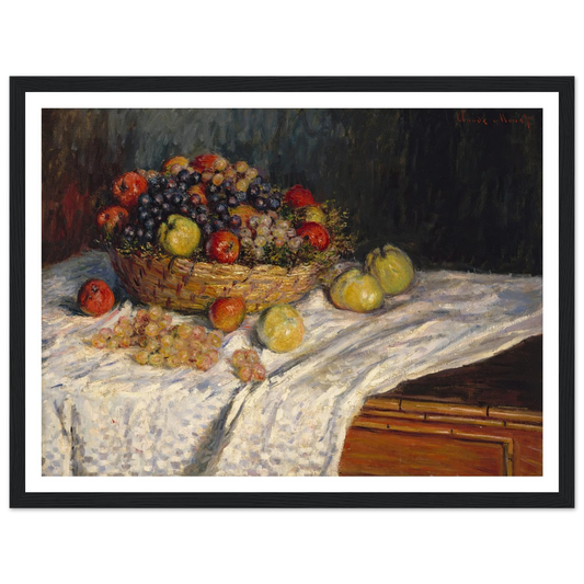 Apples and Grapes (1879-1880) Art Print | Claude Monet - Framed Poster - 30x40 cm / 12x16″ - Black frame