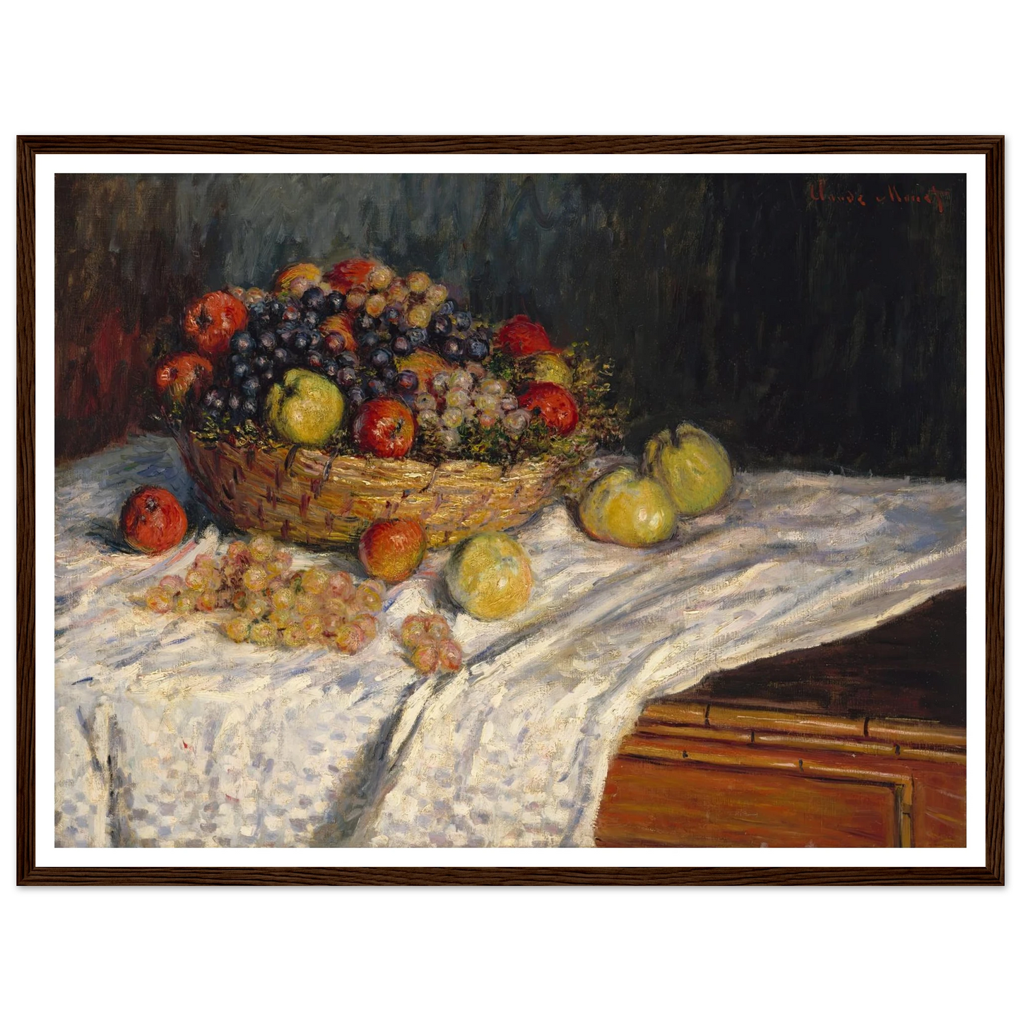 Apples and Grapes (1879-1880) Art Print | Claude Monet - Framed Poster - 30x40 cm / 12x16″ - Black frame