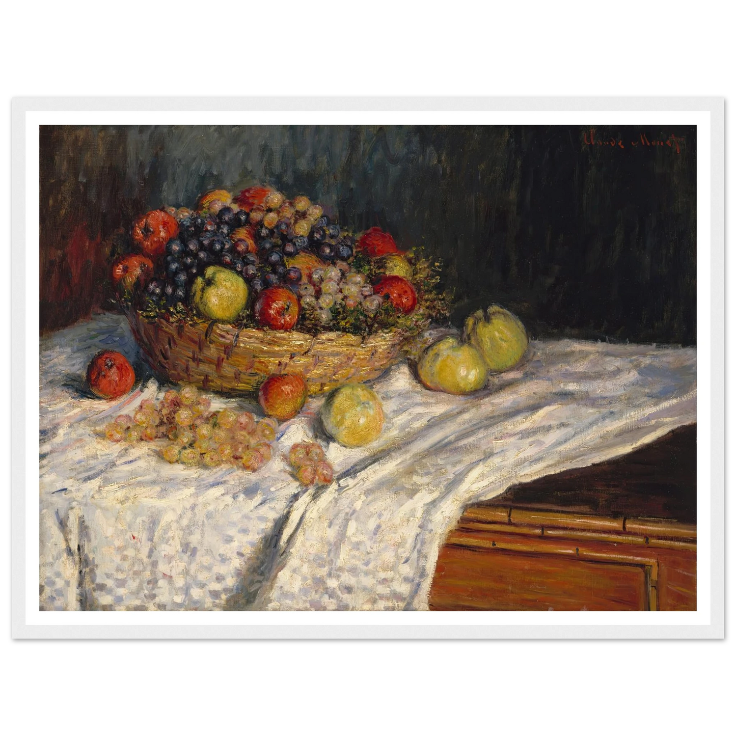 Apples and Grapes (1879-1880) Art Print | Claude Monet - Framed Poster - 30x40 cm / 12x16″ - Black frame