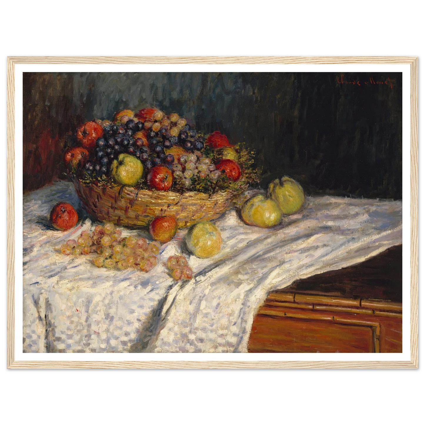 Apples and Grapes (1879-1880) Art Print | Claude Monet - Framed Poster - 30x40 cm / 12x16″ - Black frame