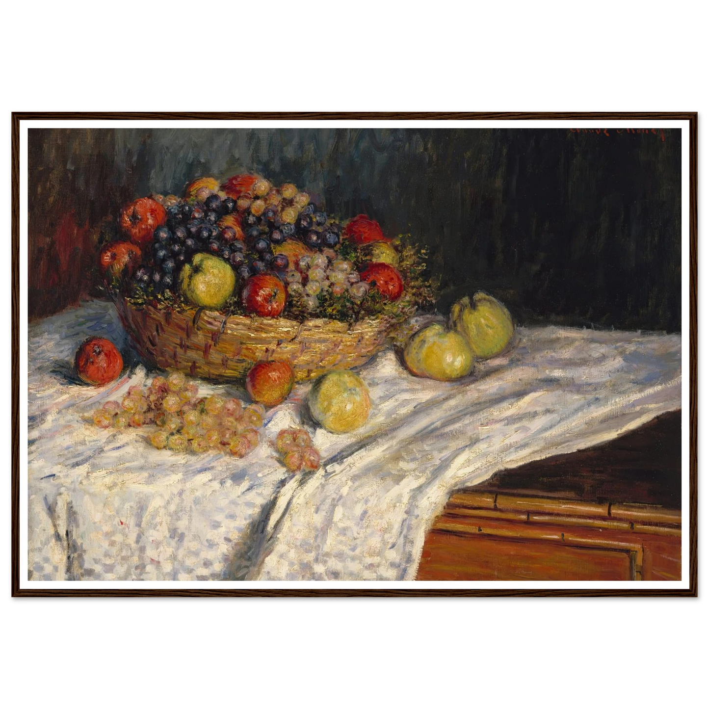 Apples and Grapes (1879-1880) Art Print | Claude Monet - Framed Poster - 30x40 cm / 12x16″ - Black frame