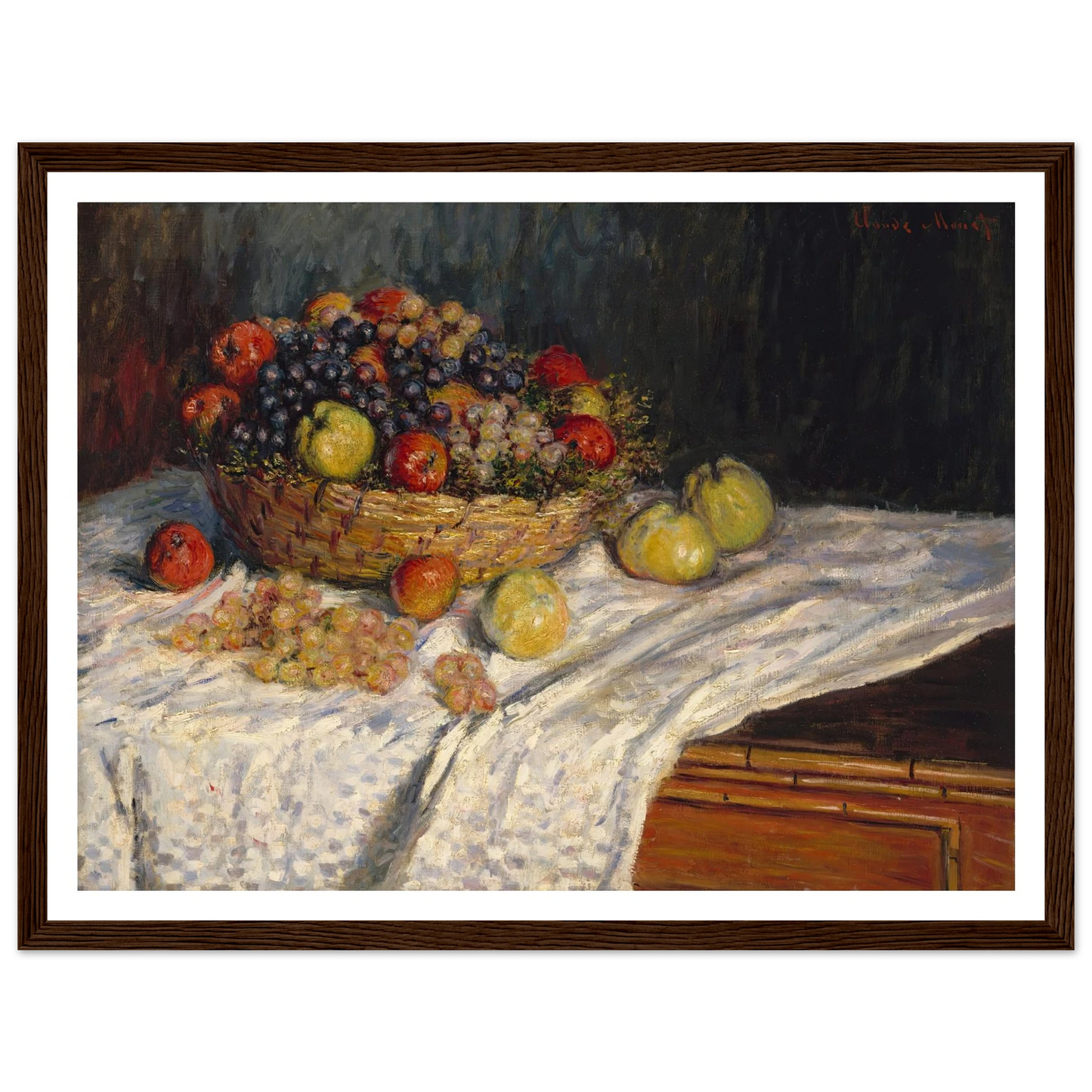 Apples and Grapes (1879-1880) Art Print | Claude Monet - Framed Poster - 30x40 cm / 12x16″ - Black frame