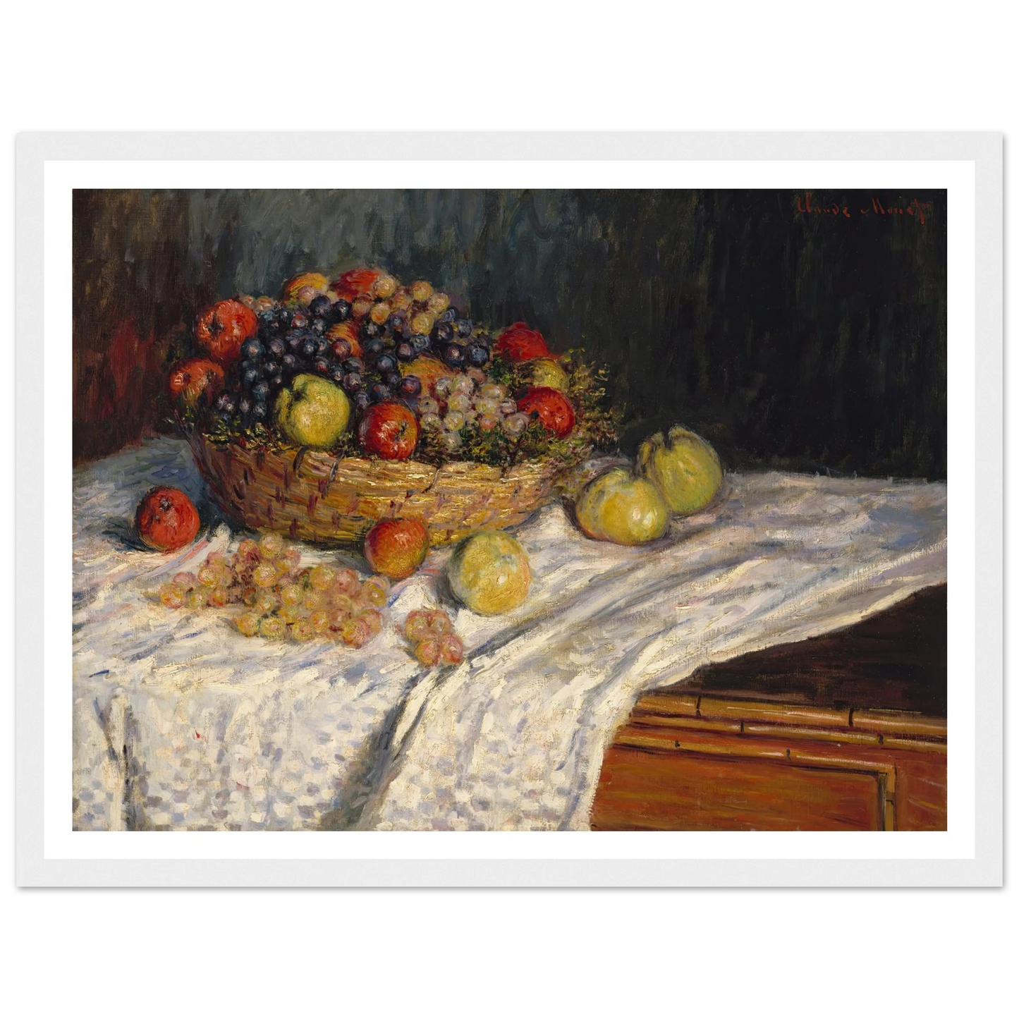 Apples and Grapes (1879-1880) Art Print | Claude Monet - Framed Poster - 30x40 cm / 12x16″ - Black frame