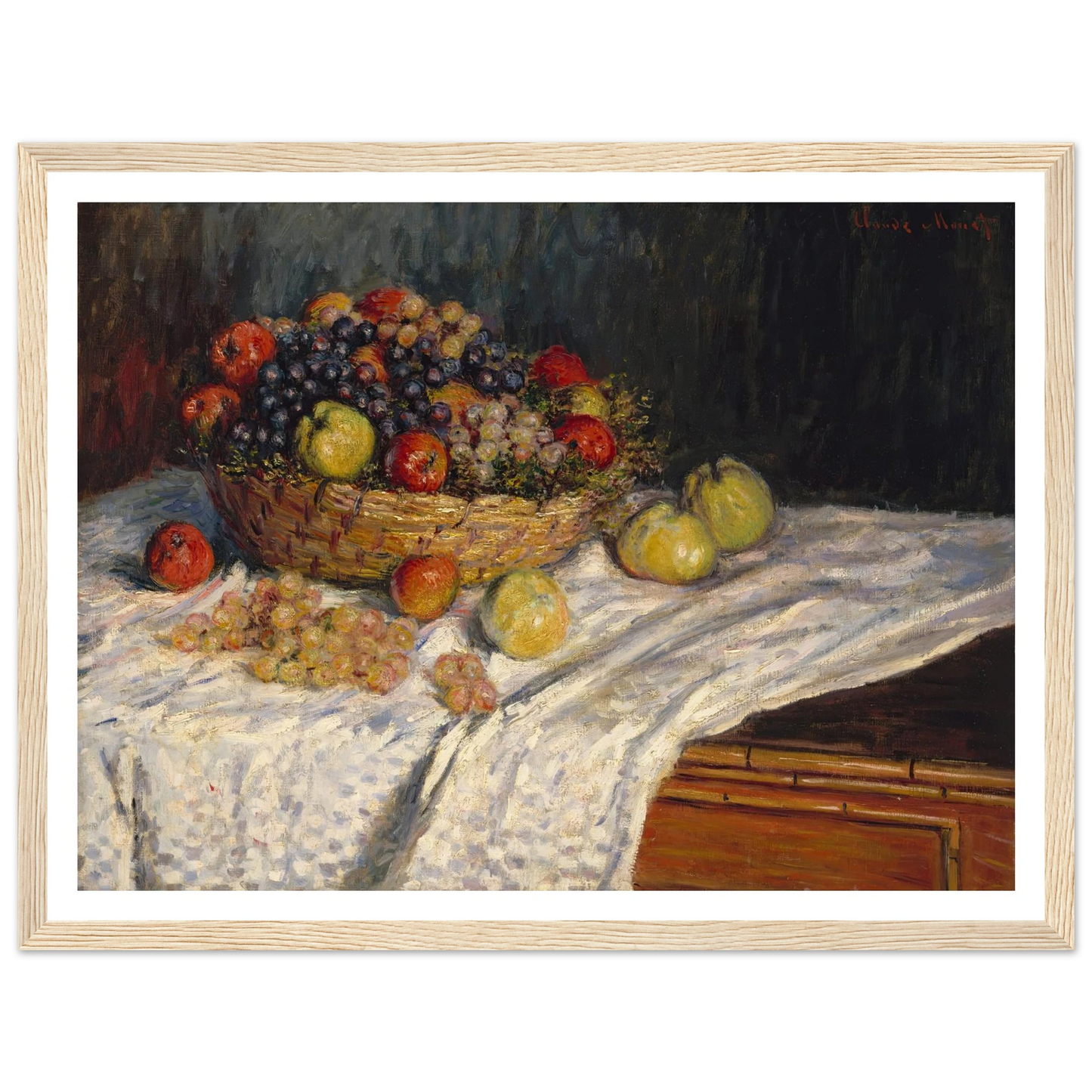 Apples and Grapes (1879-1880) Art Print | Claude Monet - Framed Poster - 30x40 cm / 12x16″ - Black frame