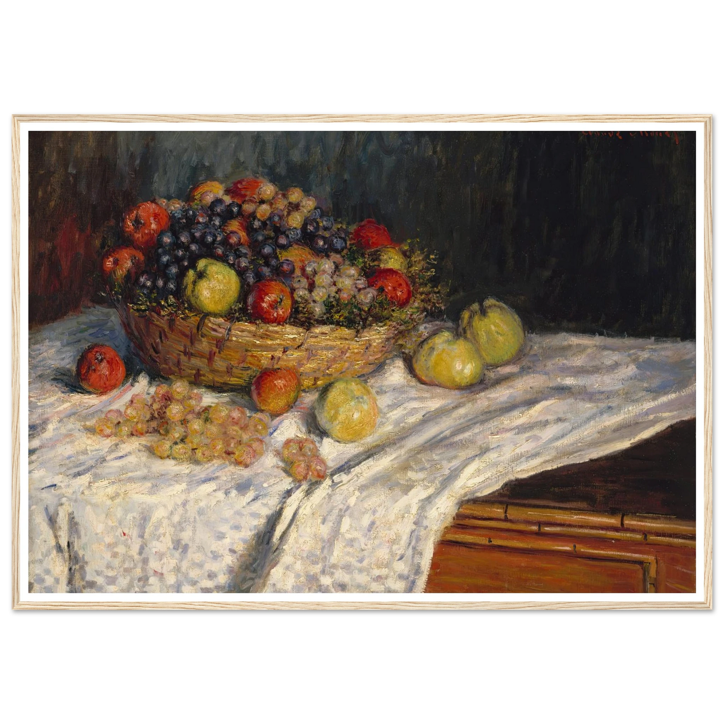 Apples and Grapes (1879-1880) Art Print | Claude Monet - Framed Poster - 30x40 cm / 12x16″ - Black frame