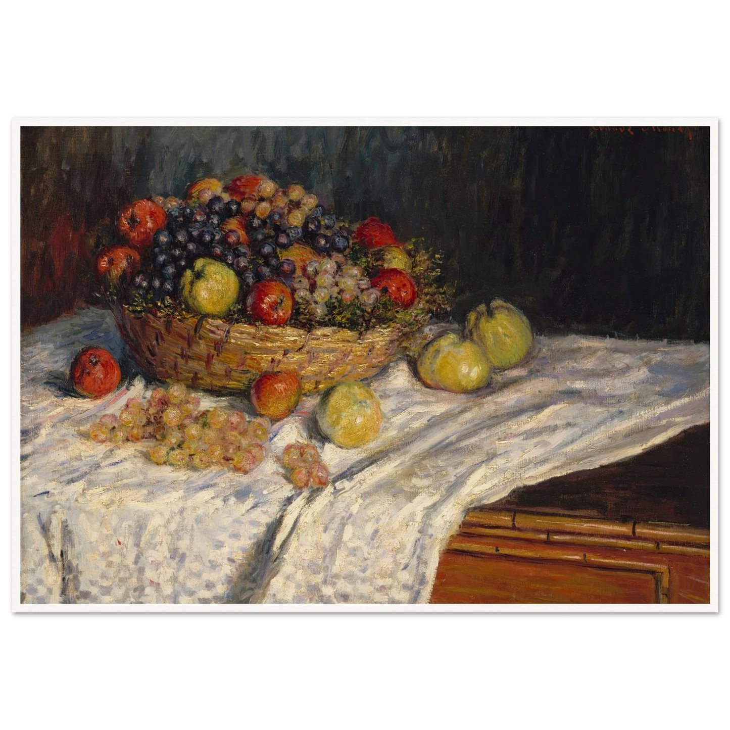 Apples and Grapes (1879-1880) Art Print | Claude Monet - Framed Poster - 30x40 cm / 12x16″ - Black frame