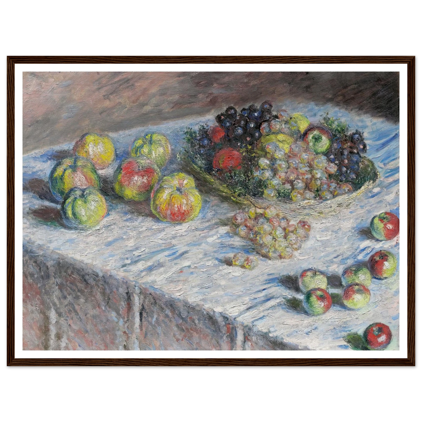 Apples and Grapes (1880) Art Print | Claude Monet - Framed Poster - 30x40 cm / 12x16″ - Black frame