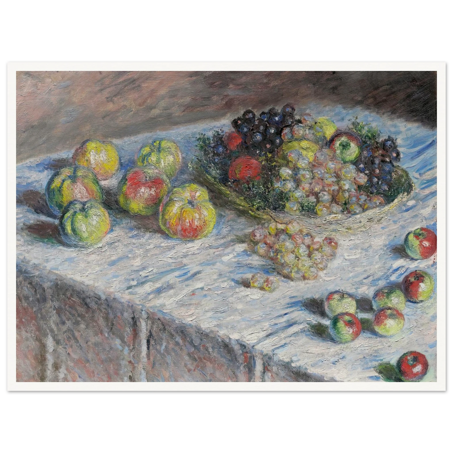 Apples and Grapes (1880) Art Print | Claude Monet - Framed Poster - 30x40 cm / 12x16″ - Black frame