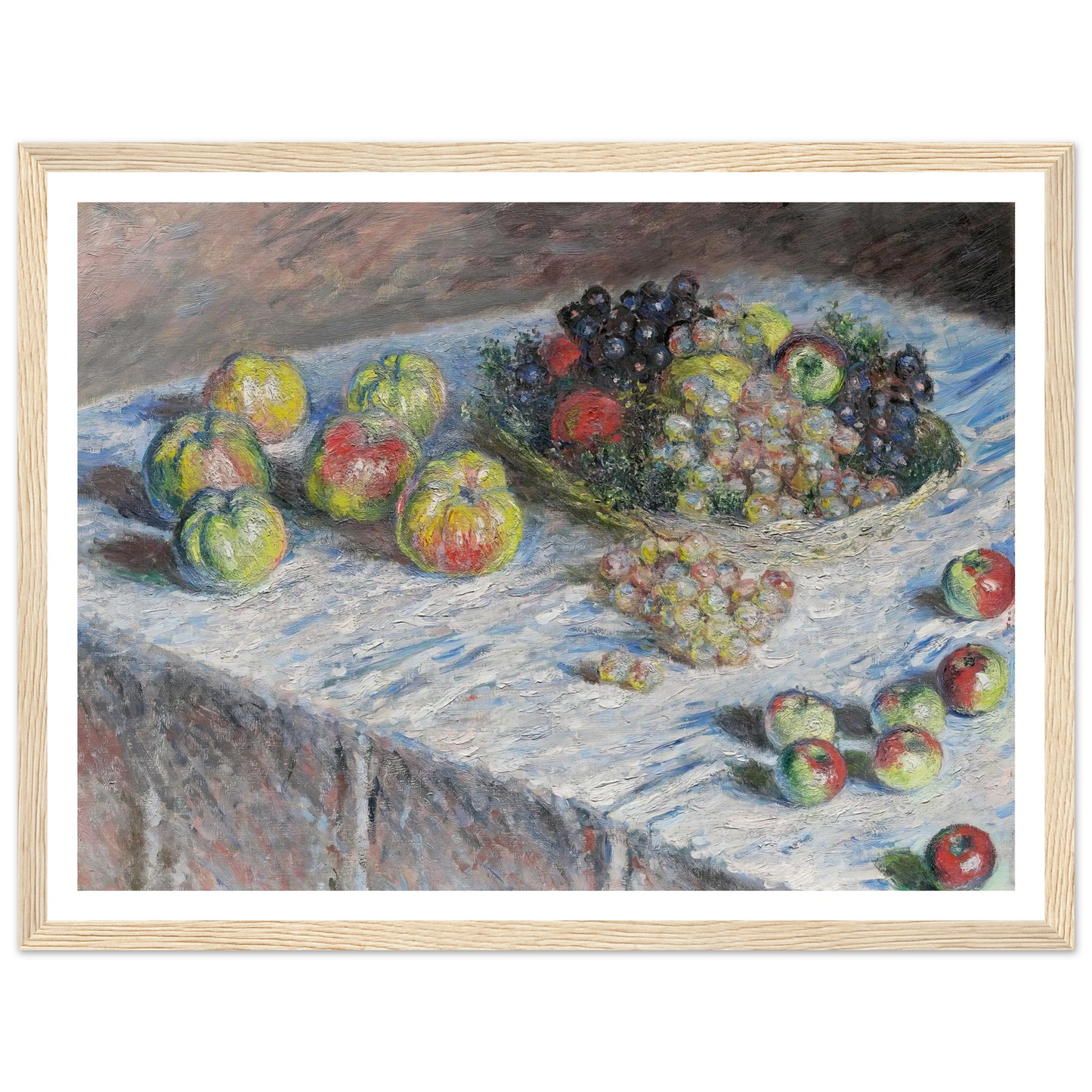 Apples and Grapes (1880) Art Print | Claude Monet - Framed Poster - 30x40 cm / 12x16″ - Black frame