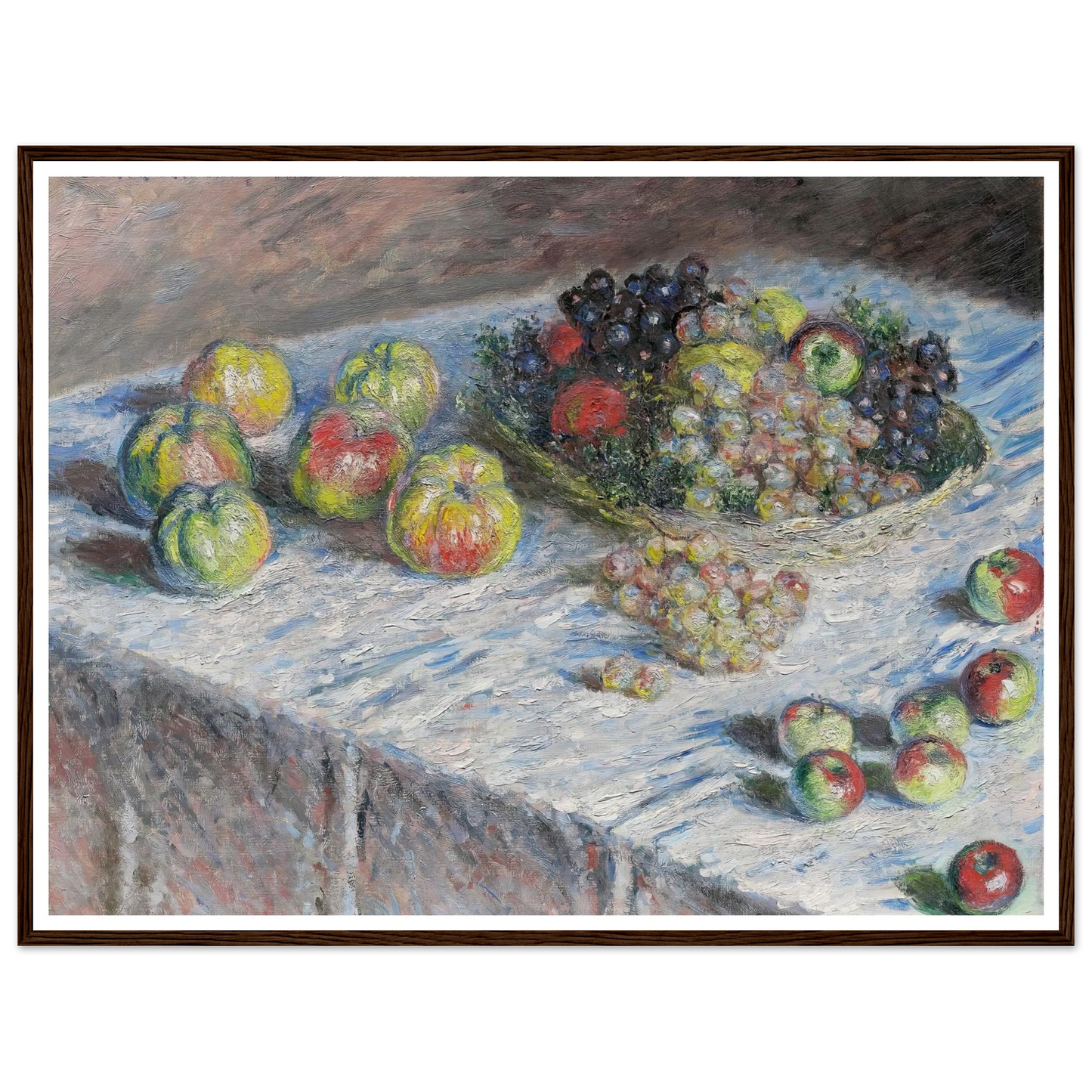 Apples and Grapes (1880) Art Print | Claude Monet - Framed Poster - 30x40 cm / 12x16″ - Black frame