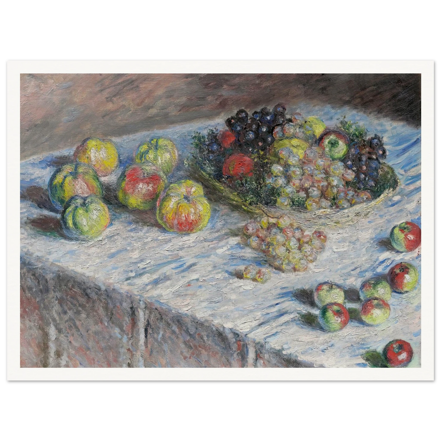 Apples and Grapes (1880) Art Print | Claude Monet - Framed Poster - 30x40 cm / 12x16″ - Black frame