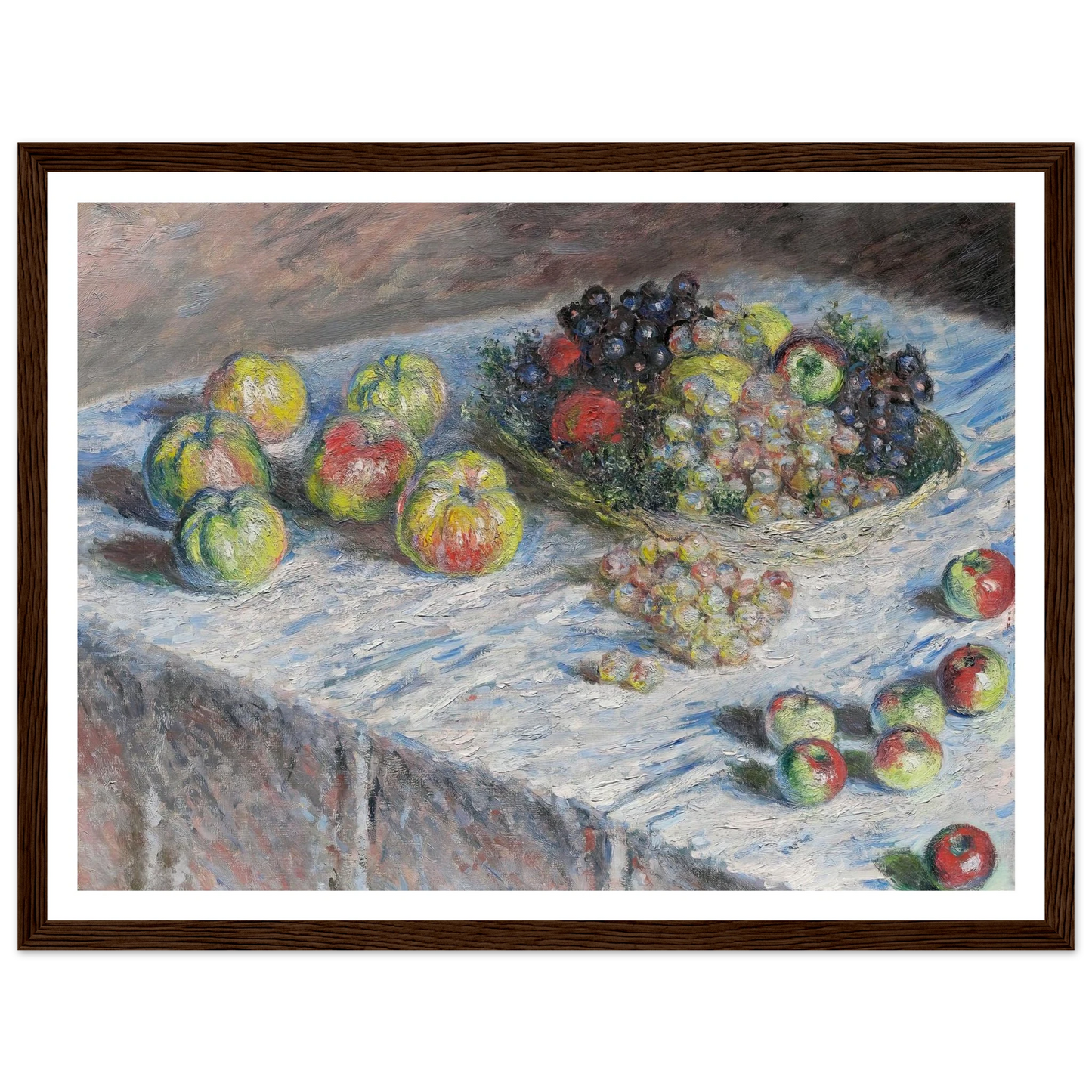 Apples and Grapes (1880) Art Print | Claude Monet - Framed Poster - 30x40 cm / 12x16″ - Black frame