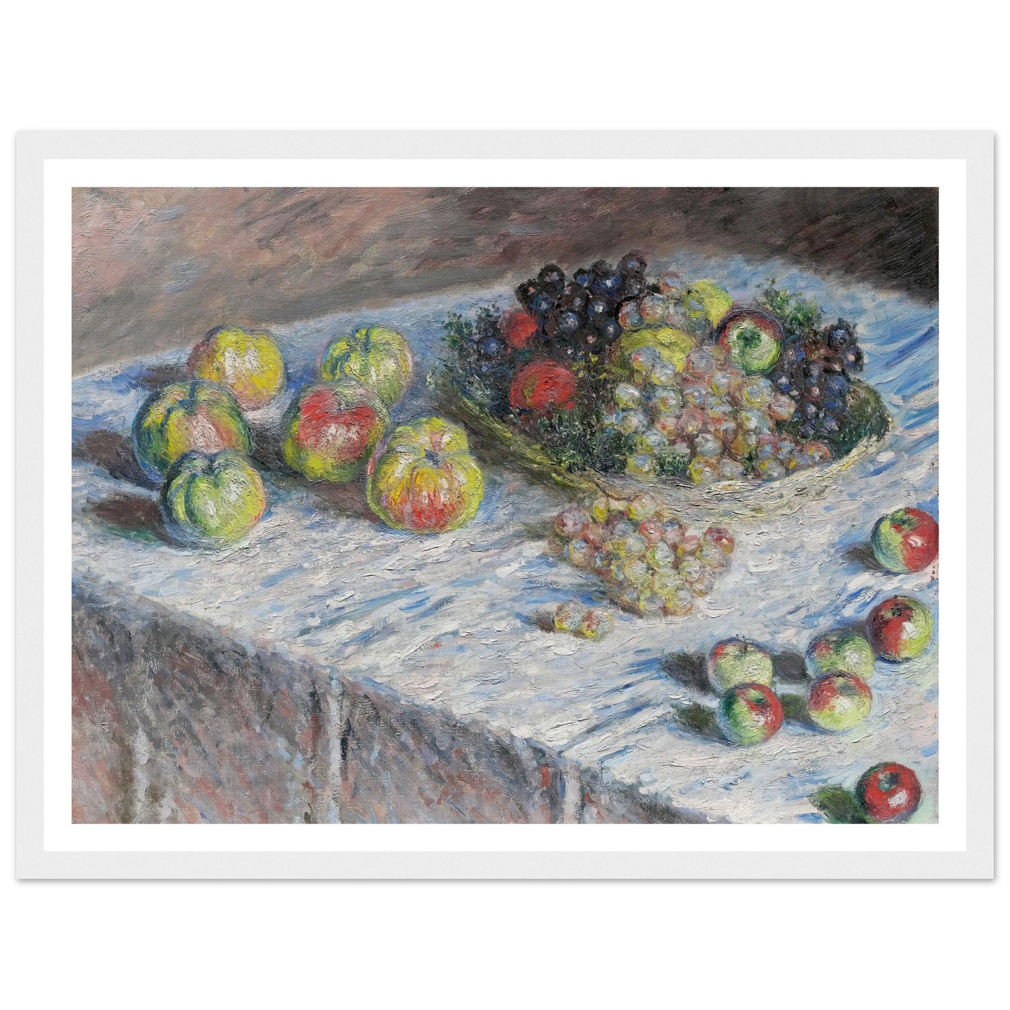 Apples and Grapes (1880) Art Print | Claude Monet - Framed Poster - 30x40 cm / 12x16″ - Black frame