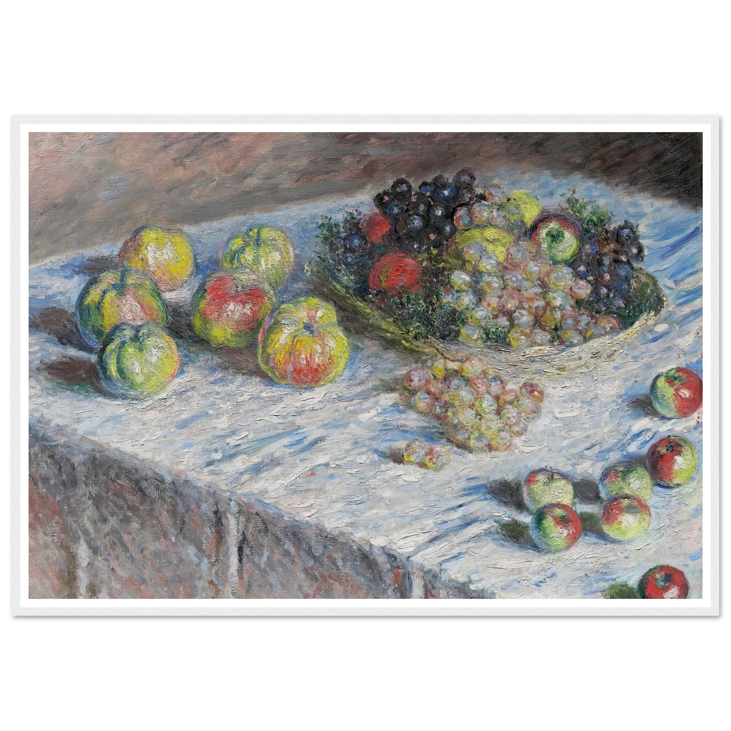 Apples and Grapes (1880) Art Print | Claude Monet - Framed Poster - 30x40 cm / 12x16″ - Black frame