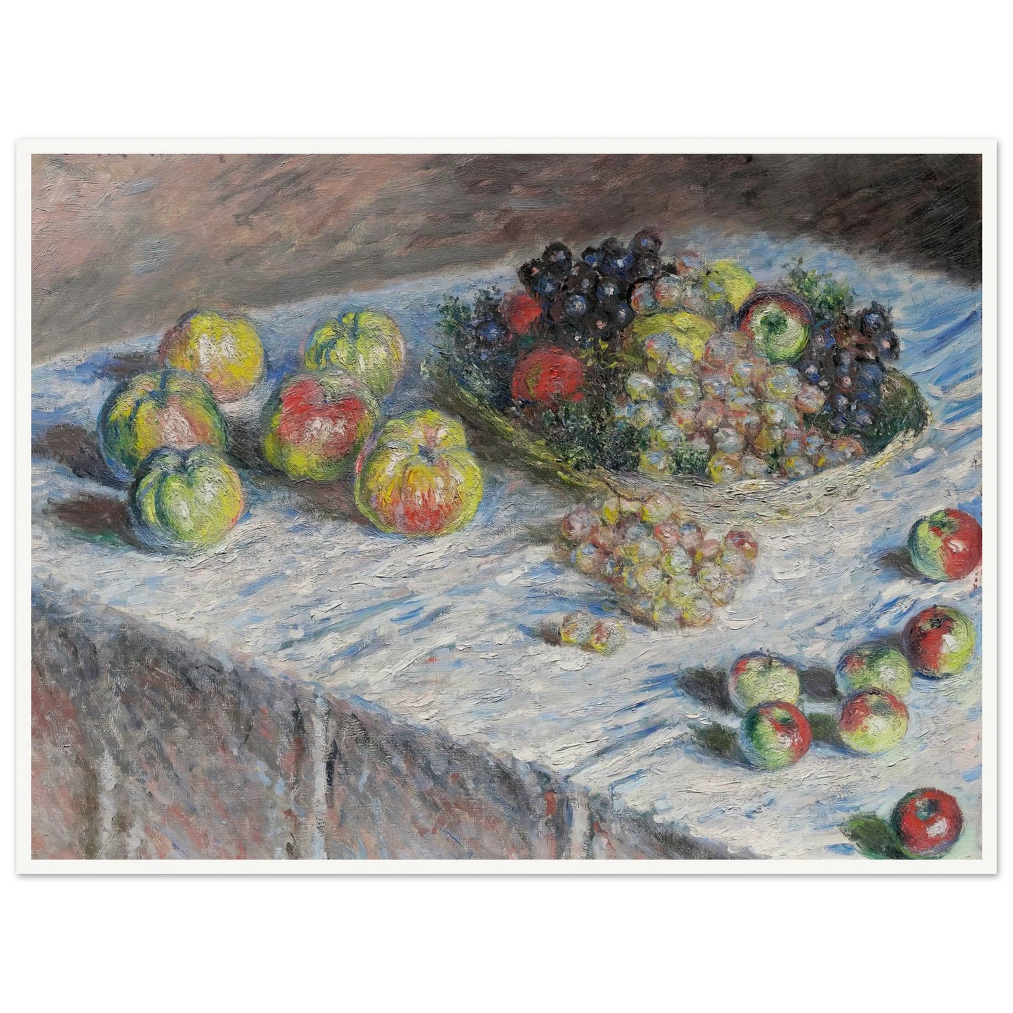 Apples and Grapes (1880) Art Print | Claude Monet - Framed Poster - 30x40 cm / 12x16″ - Black frame