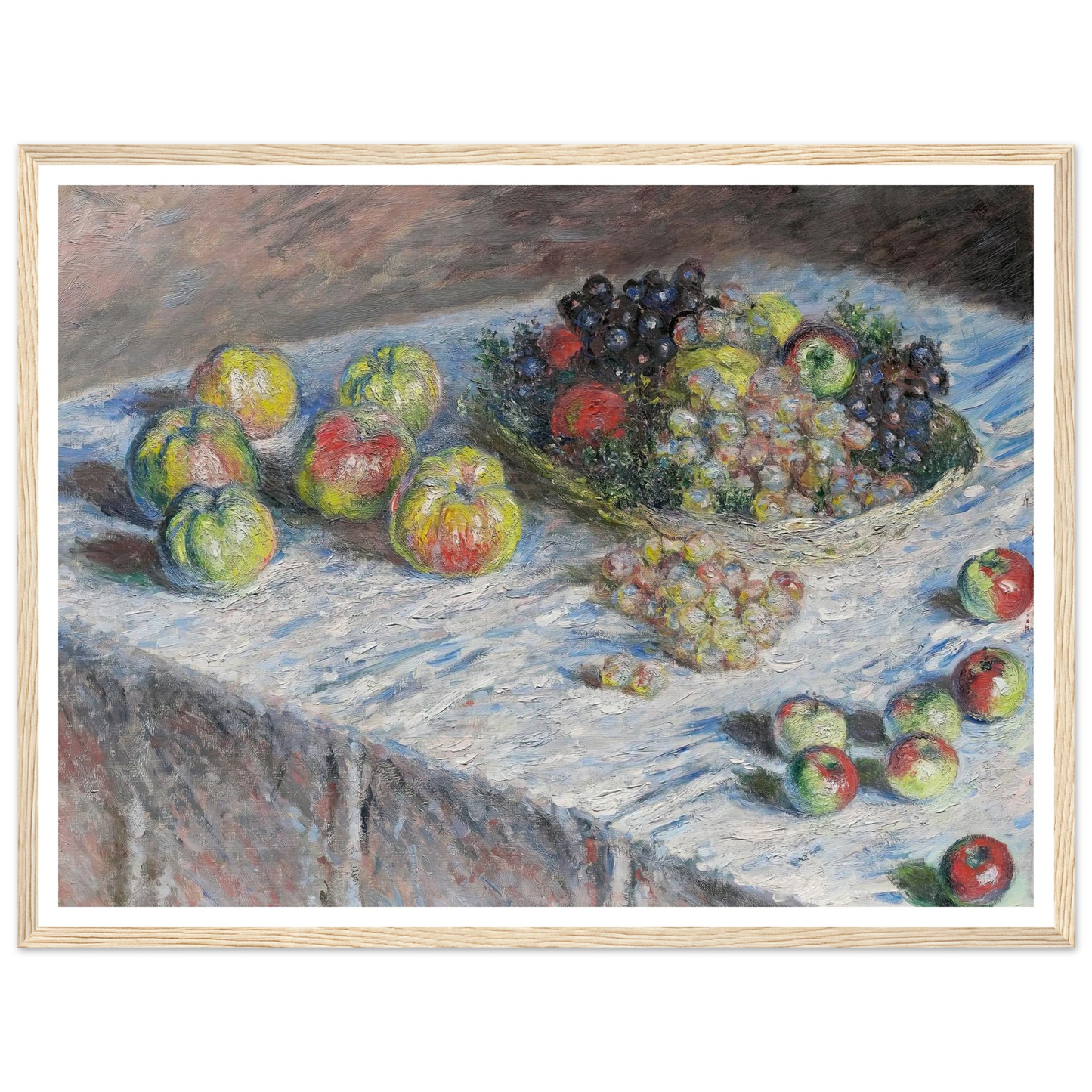 Apples and Grapes (1880) Art Print | Claude Monet - Framed Poster - 30x40 cm / 12x16″ - Black frame