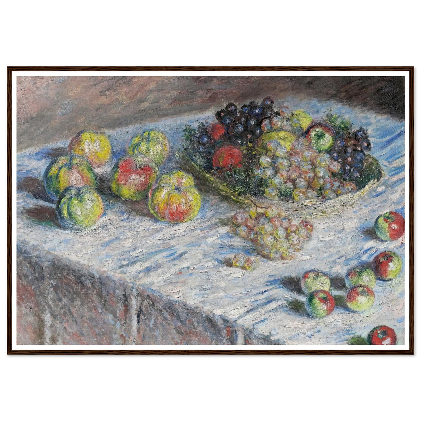 Apples and Grapes (1880) Art Print | Claude Monet - Framed Poster - 30x40 cm / 12x16″ - Black frame