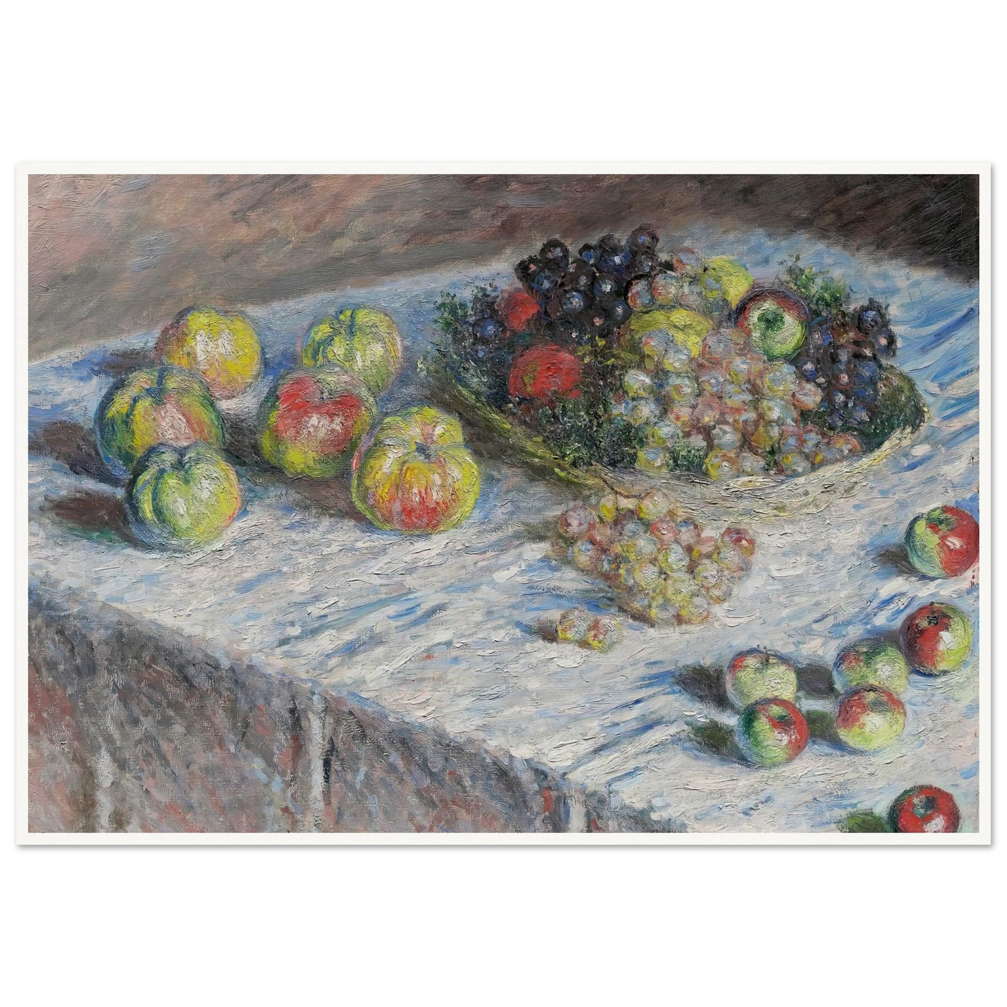Apples and Grapes (1880) Art Print | Claude Monet - Framed Poster - 30x40 cm / 12x16″ - Black frame