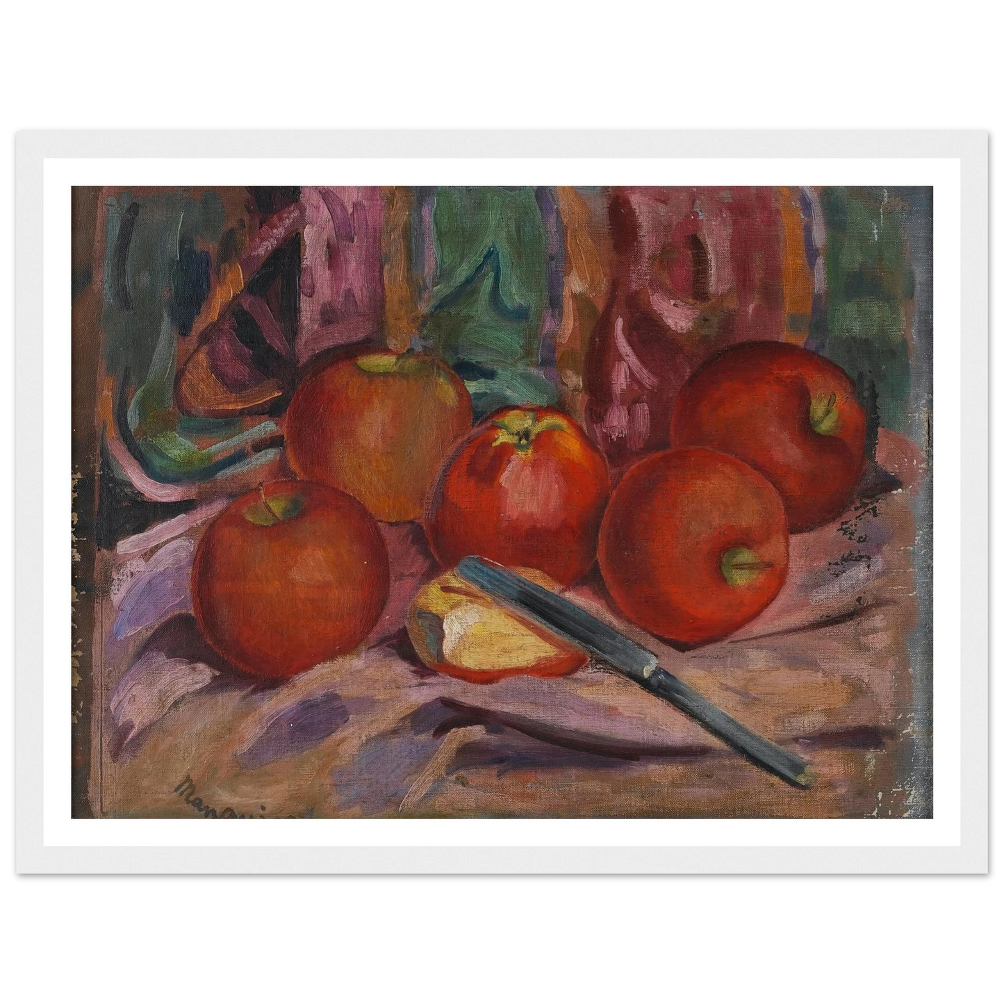 Apples Art Print | Henri Manguin - Framed Poster - 30x40 cm / 12x16″ - Black frame