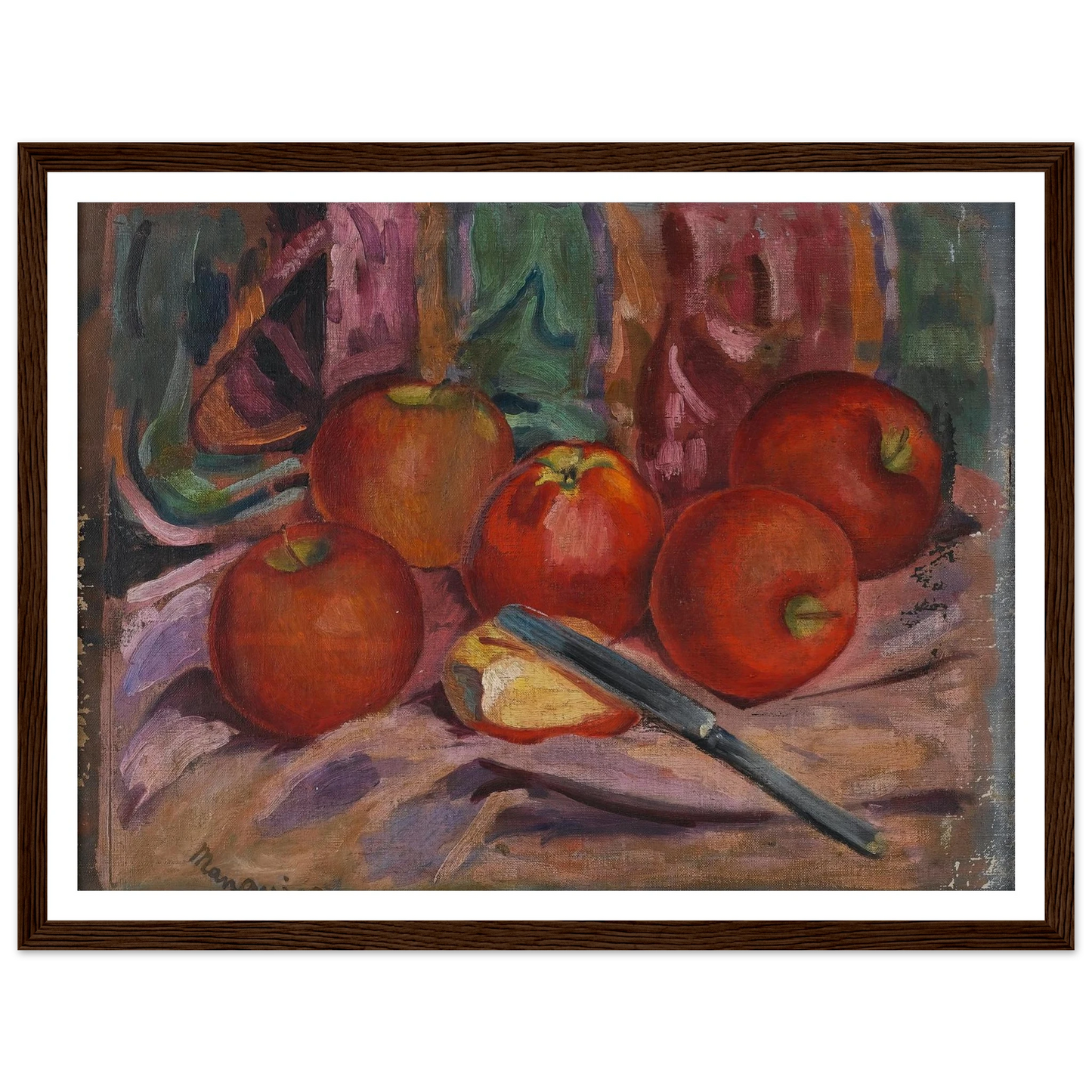 Apples Art Print | Henri Manguin - Framed Poster - 30x40 cm / 12x16″ - Black frame