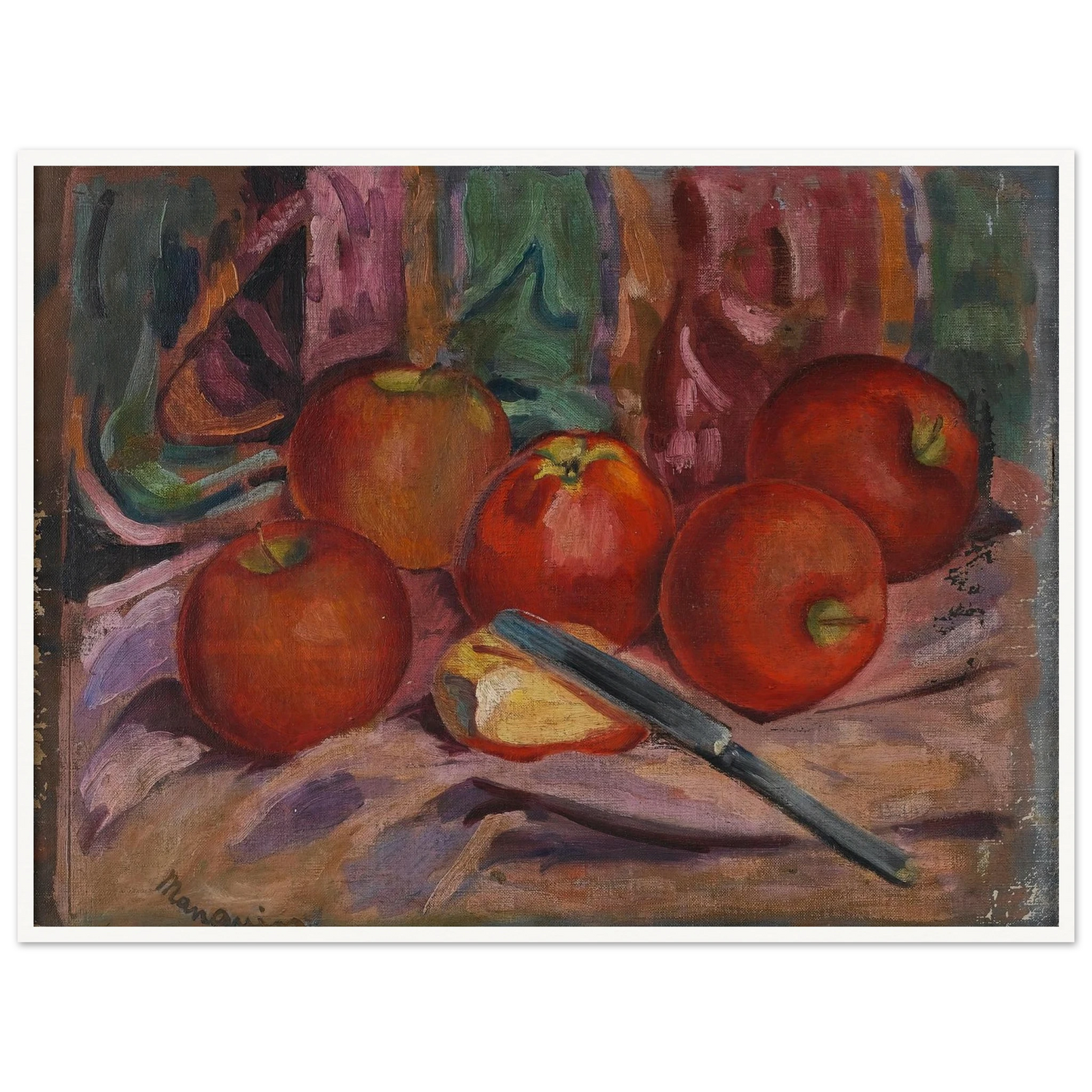 Apples Art Print | Henri Manguin - Framed Poster - 30x40 cm / 12x16″ - Black frame