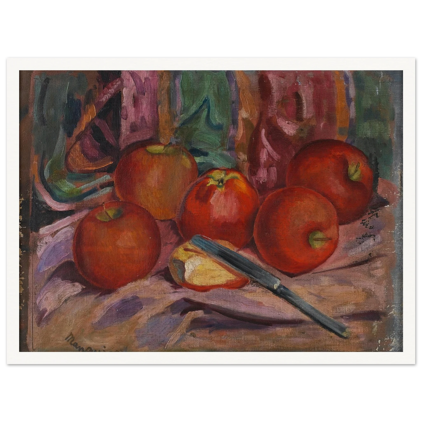 Apples Art Print | Henri Manguin - Framed Poster - 30x40 cm / 12x16″ - Black frame