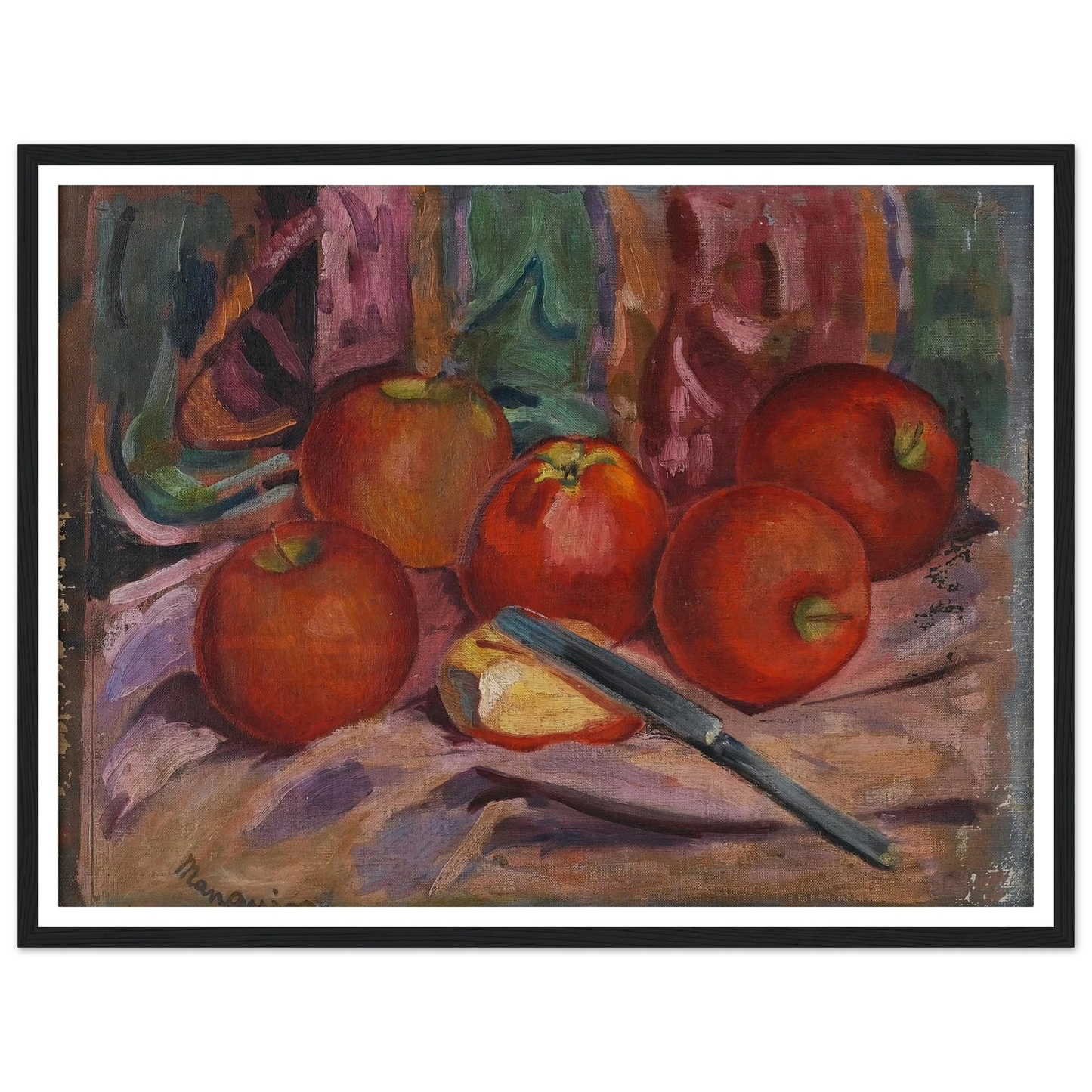 Apples Art Print | Henri Manguin - Framed Poster - 30x40 cm / 12x16″ - Black frame