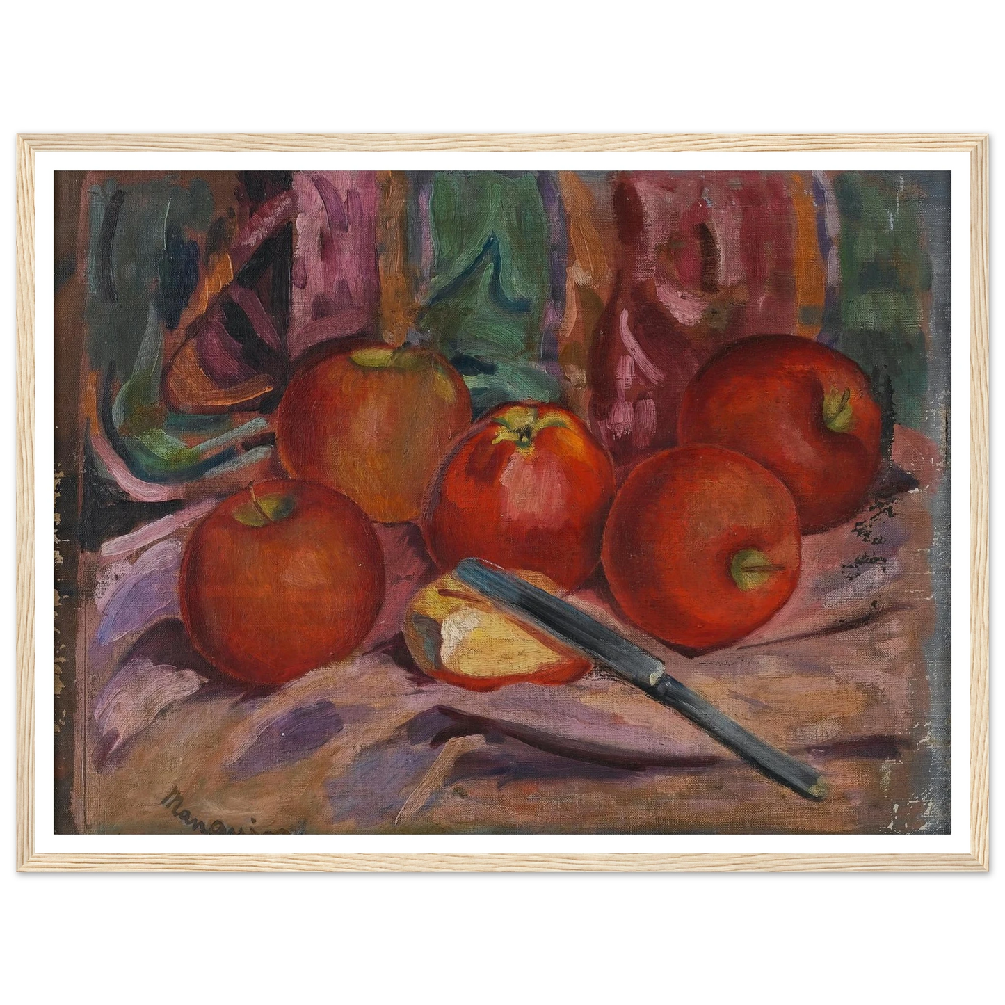 Apples Art Print | Henri Manguin - Framed Poster - 30x40 cm / 12x16″ - Black frame