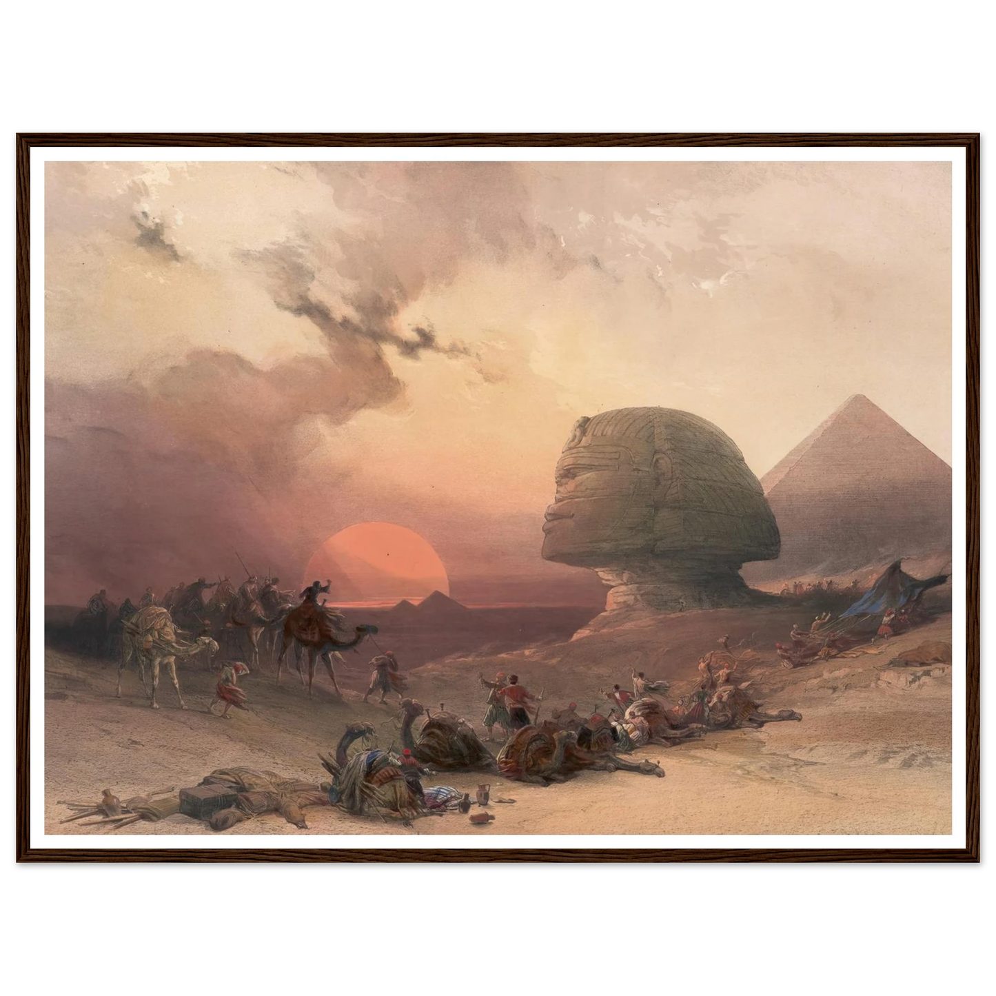 Approach of the simoom. Desert of Gizeh. (1846-1849) Art Print | David Roberts - Framed Poster - 30x40 cm / 12x16″ - Black frame
