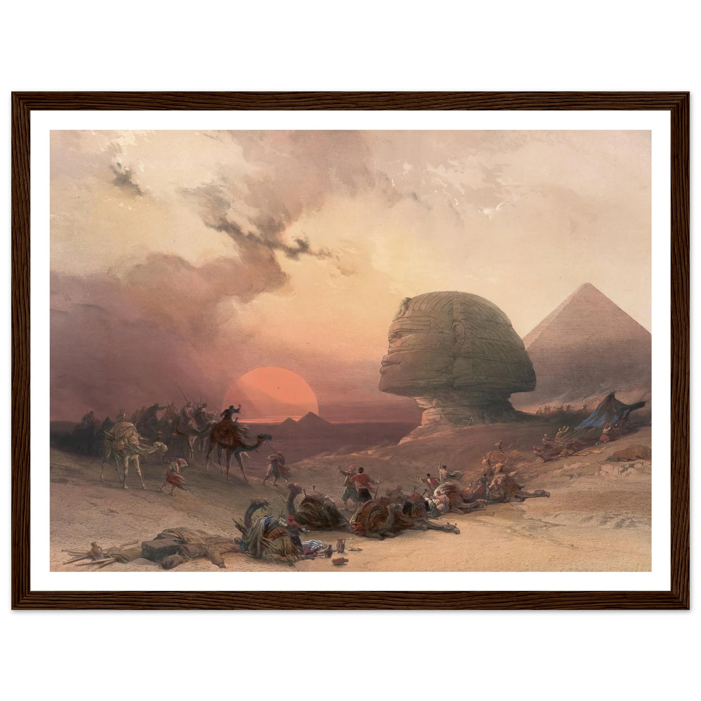 Approach of the simoom. Desert of Gizeh. (1846-1849) Art Print | David Roberts - Framed Poster - 30x40 cm / 12x16″ - Black frame