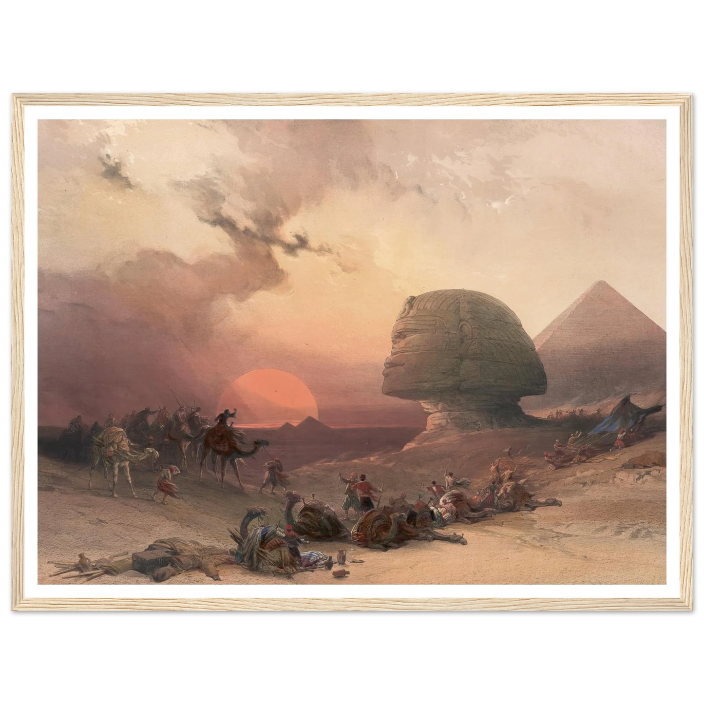 Approach of the simoom. Desert of Gizeh. (1846-1849) Art Print | David Roberts - Framed Poster - 30x40 cm / 12x16″ - Black frame