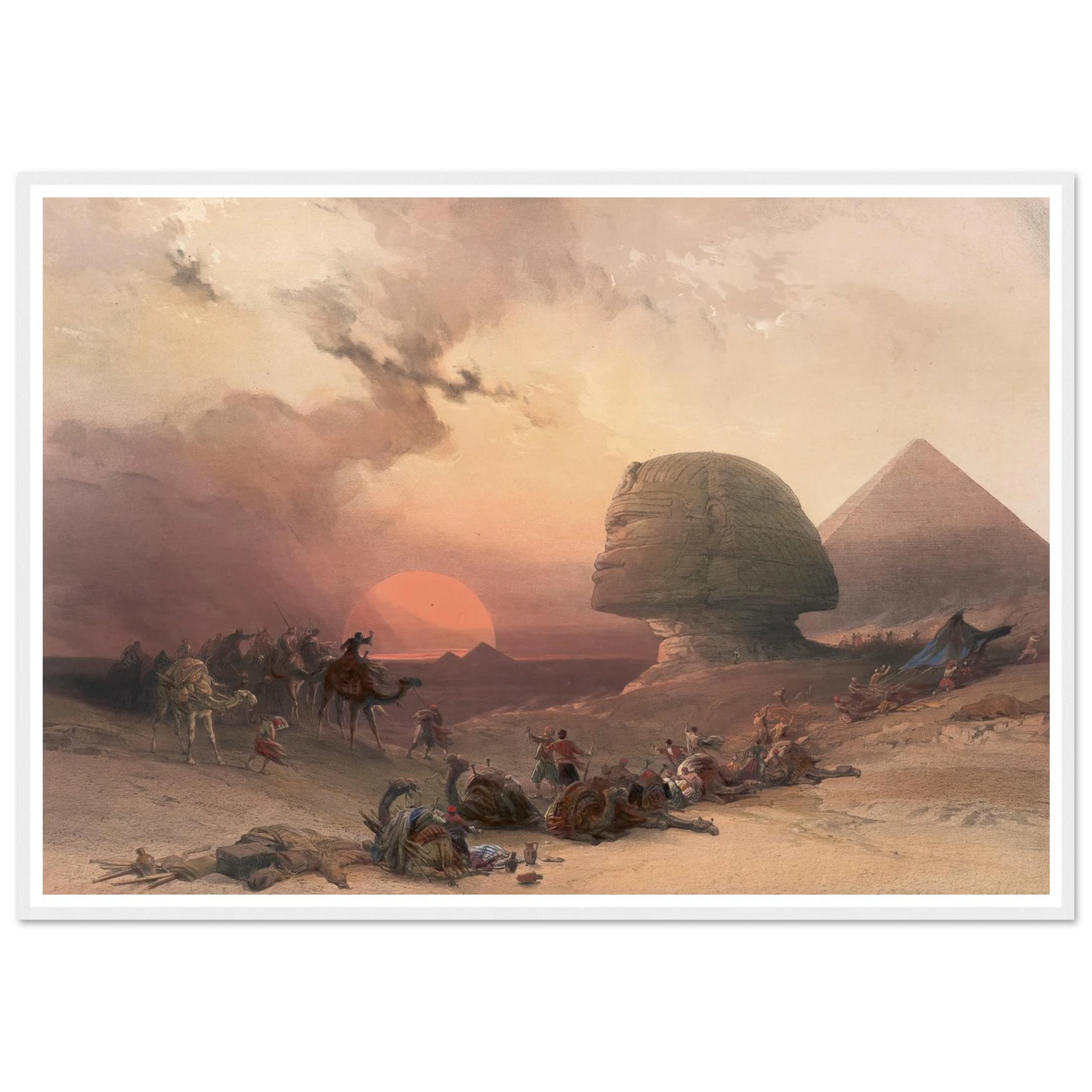 Approach of the simoom. Desert of Gizeh. (1846-1849) Art Print | David Roberts - Framed Poster - 30x40 cm / 12x16″ - Black frame