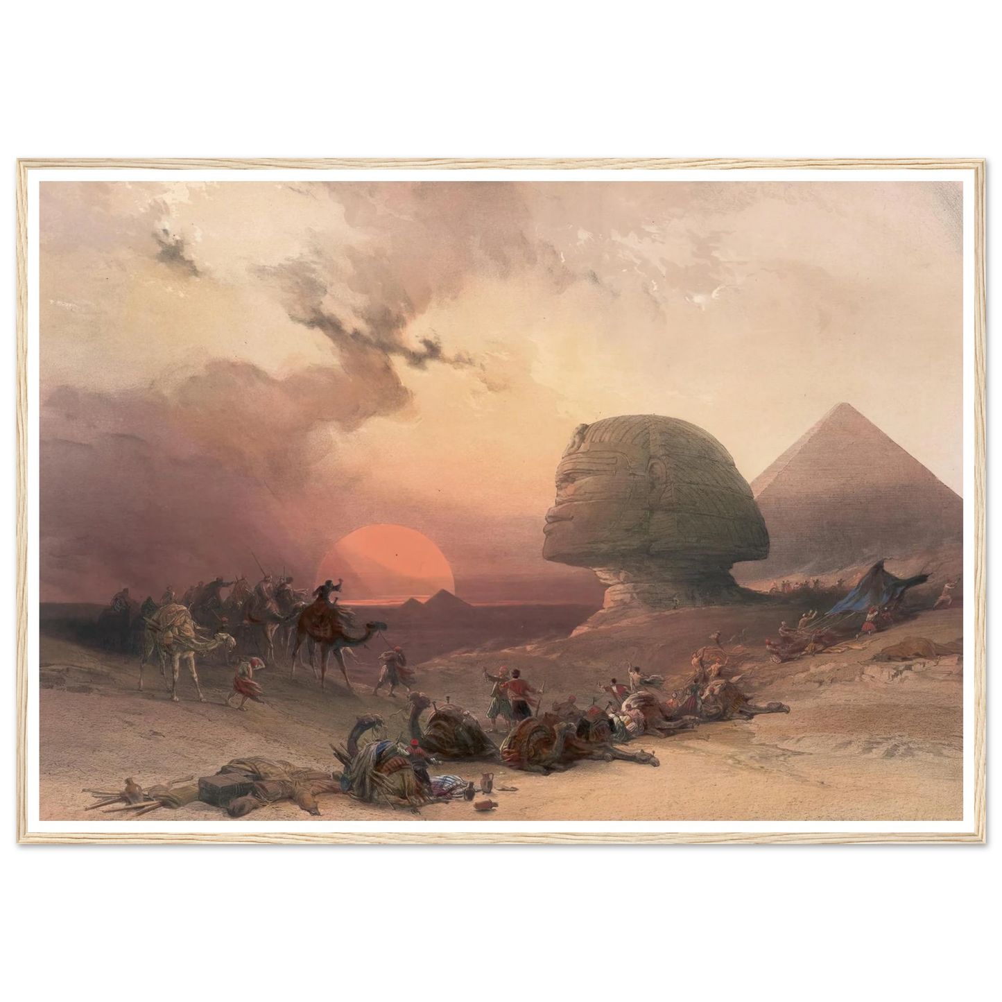Approach of the simoom. Desert of Gizeh. (1846-1849) Art Print | David Roberts - Framed Poster - 30x40 cm / 12x16″ - Black frame