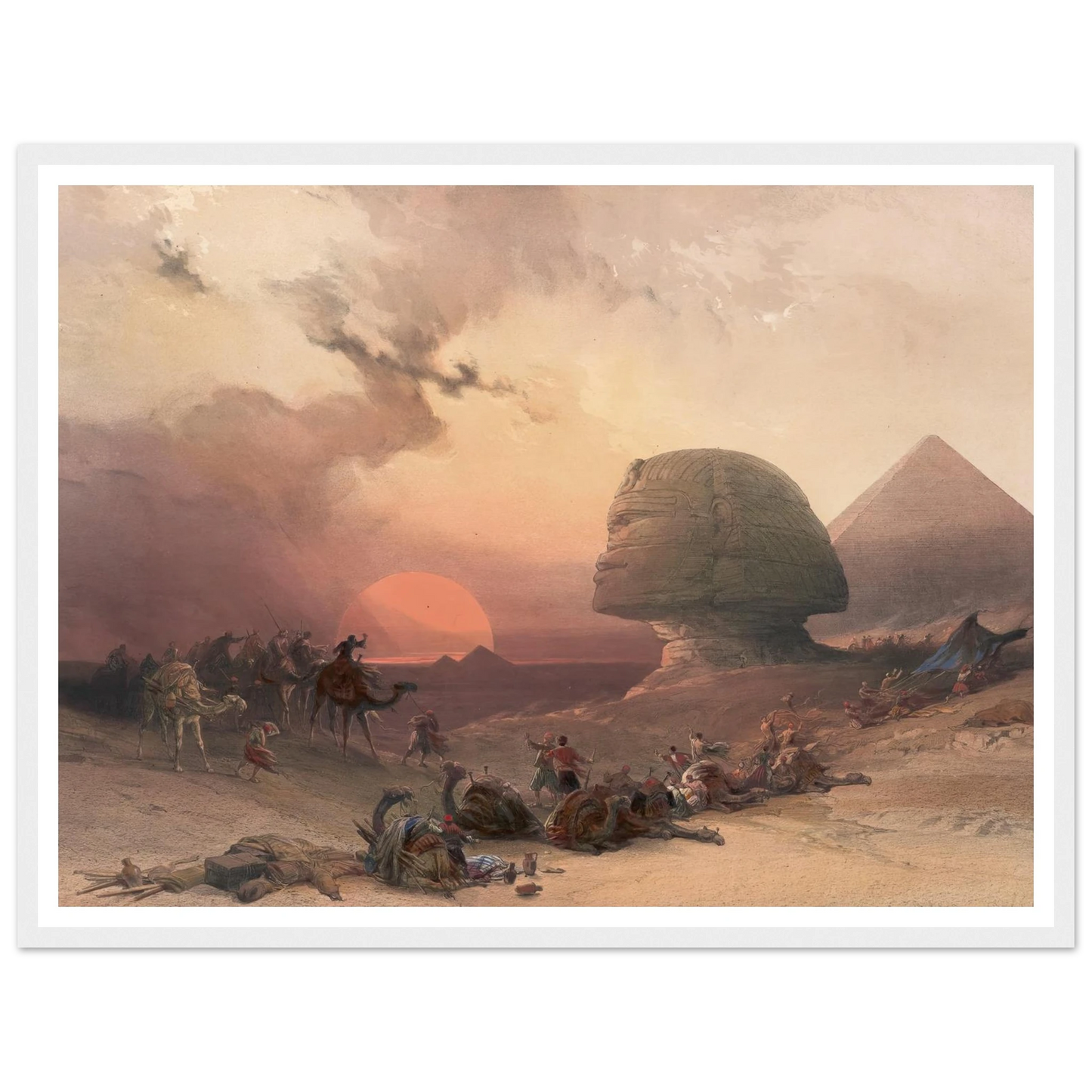 Approach of the simoom. Desert of Gizeh. (1846-1849) Art Print | David Roberts - Framed Poster - 30x40 cm / 12x16″ - Black frame
