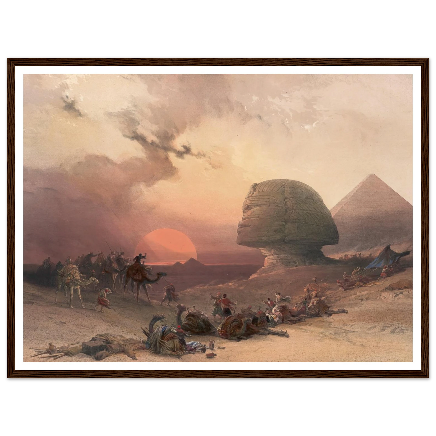 Approach of the simoom. Desert of Gizeh. (1846-1849) Art Print | David Roberts - Framed Poster - 30x40 cm / 12x16″ - Black frame