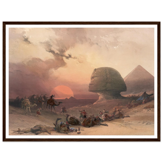 Approach of the simoom. Desert of Gizeh. (1846-1849) Art Print | David Roberts - Framed Poster - 30x40 cm / 12x16″ - Black frame