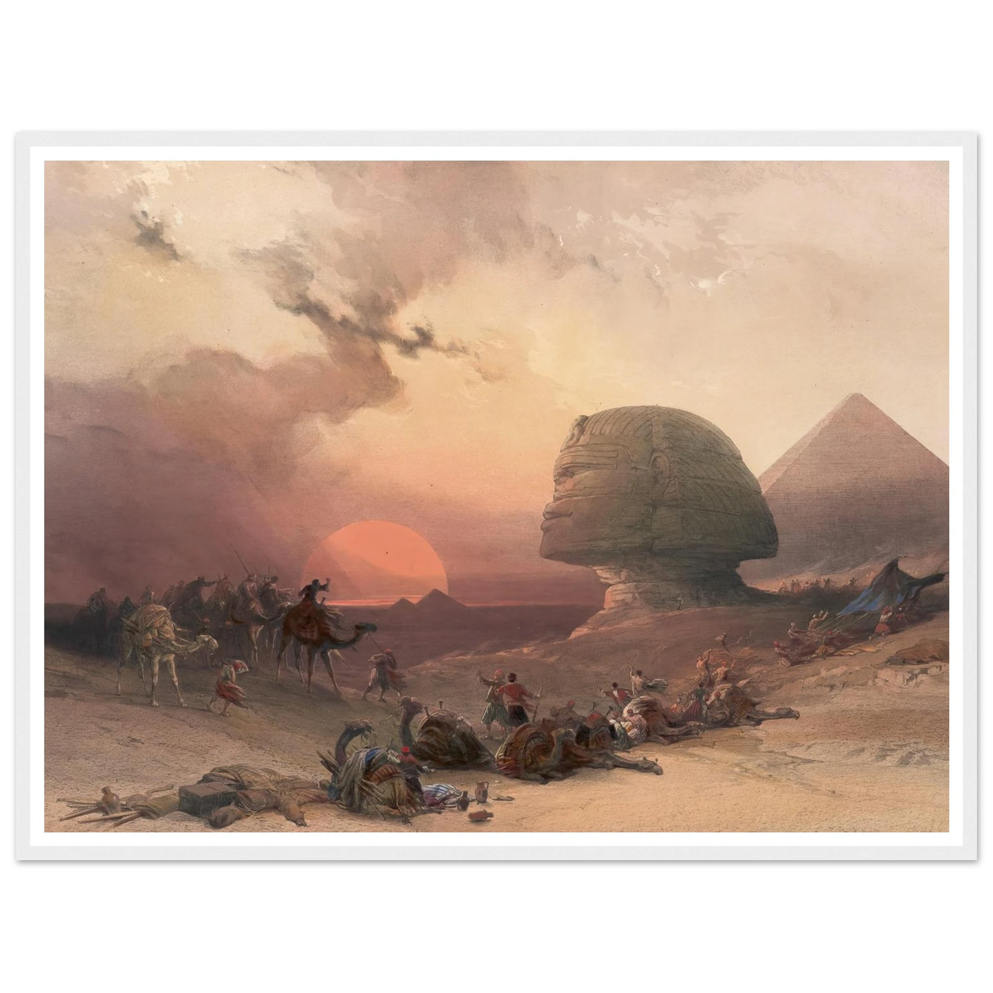 Approach of the simoom. Desert of Gizeh. (1846-1849) Art Print | David Roberts - Framed Poster - 30x40 cm / 12x16″ - Black frame