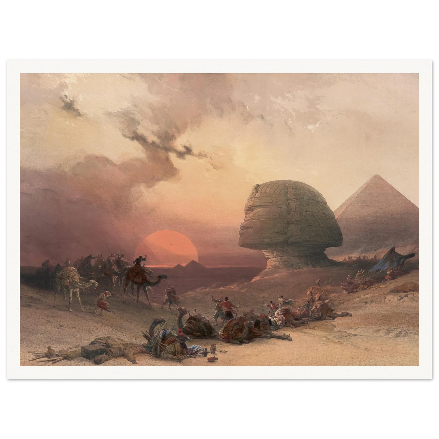 Approach of the simoom. Desert of Gizeh. (1846-1849) Art Print | David Roberts - Framed Poster - 30x40 cm / 12x16″ - Black frame