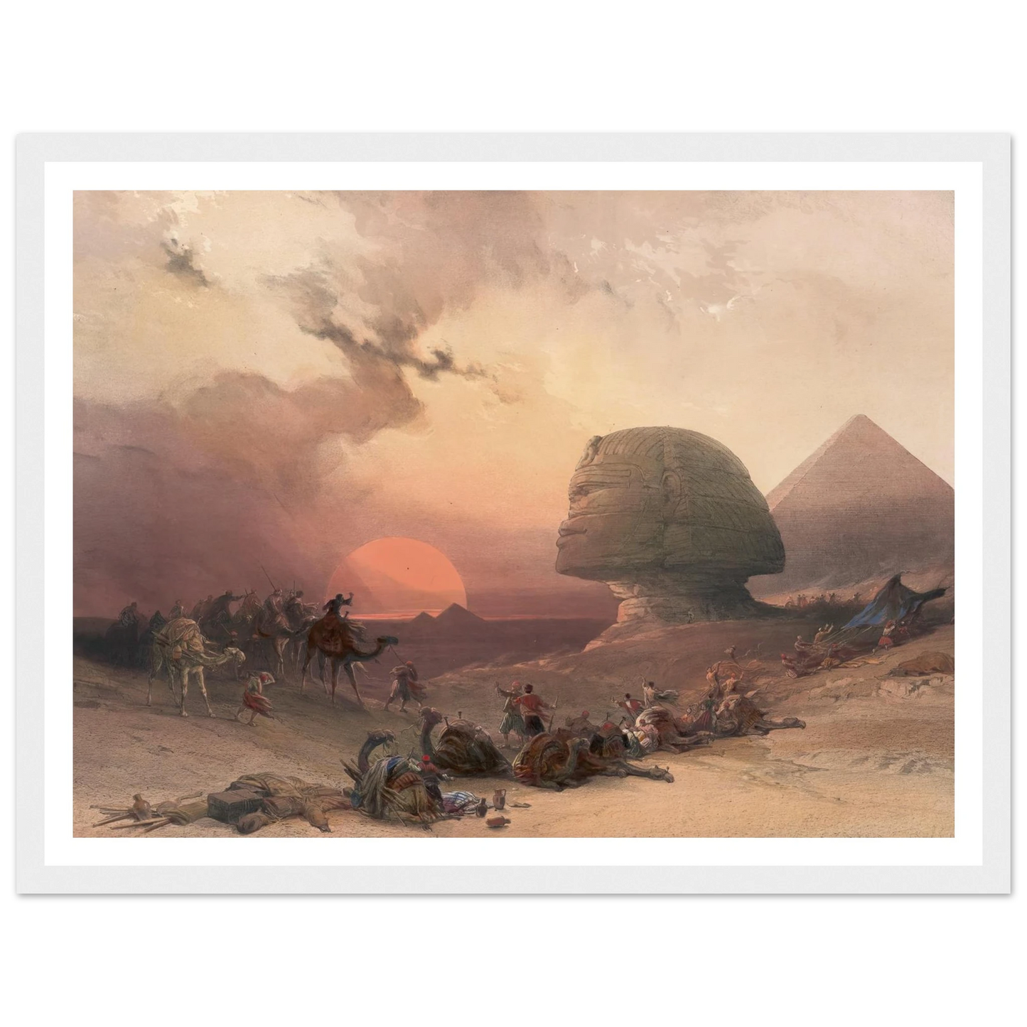 Approach of the simoom. Desert of Gizeh. (1846-1849) Art Print | David Roberts - Framed Poster - 30x40 cm / 12x16″ - Black frame